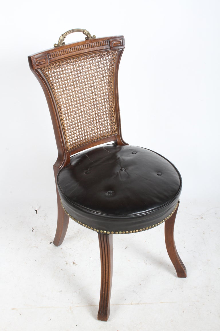 Brass Handle Desk Chair with Greek Key Design at 1stDibs brass office