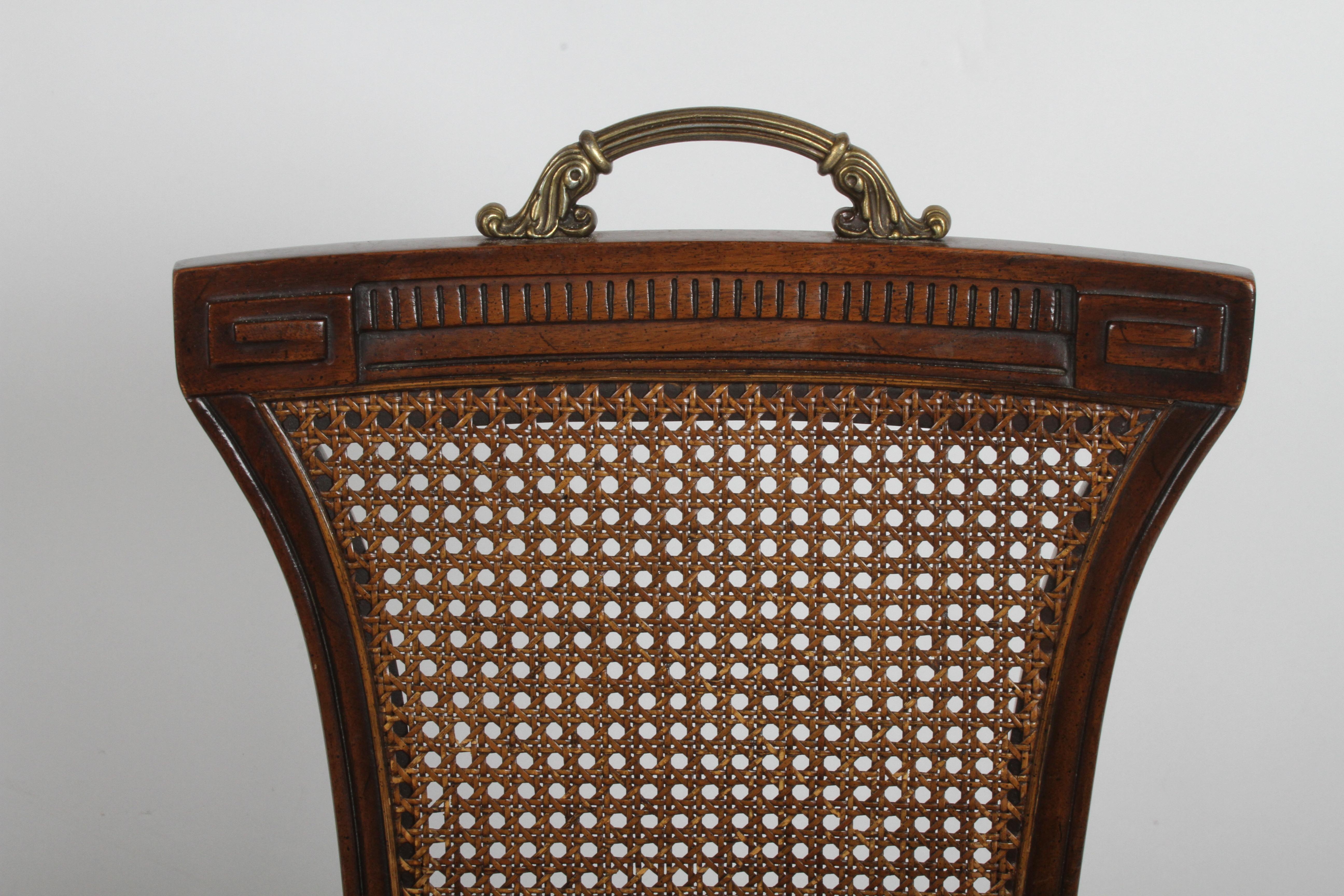 Mid-20th Century Brass Handle Desk Chair with Greek Key Design