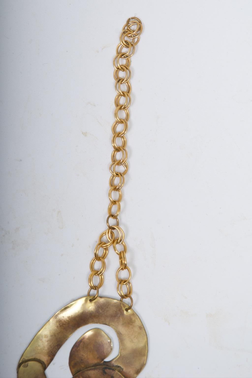 Brass Handmade Vintage Necklace in vendita 2