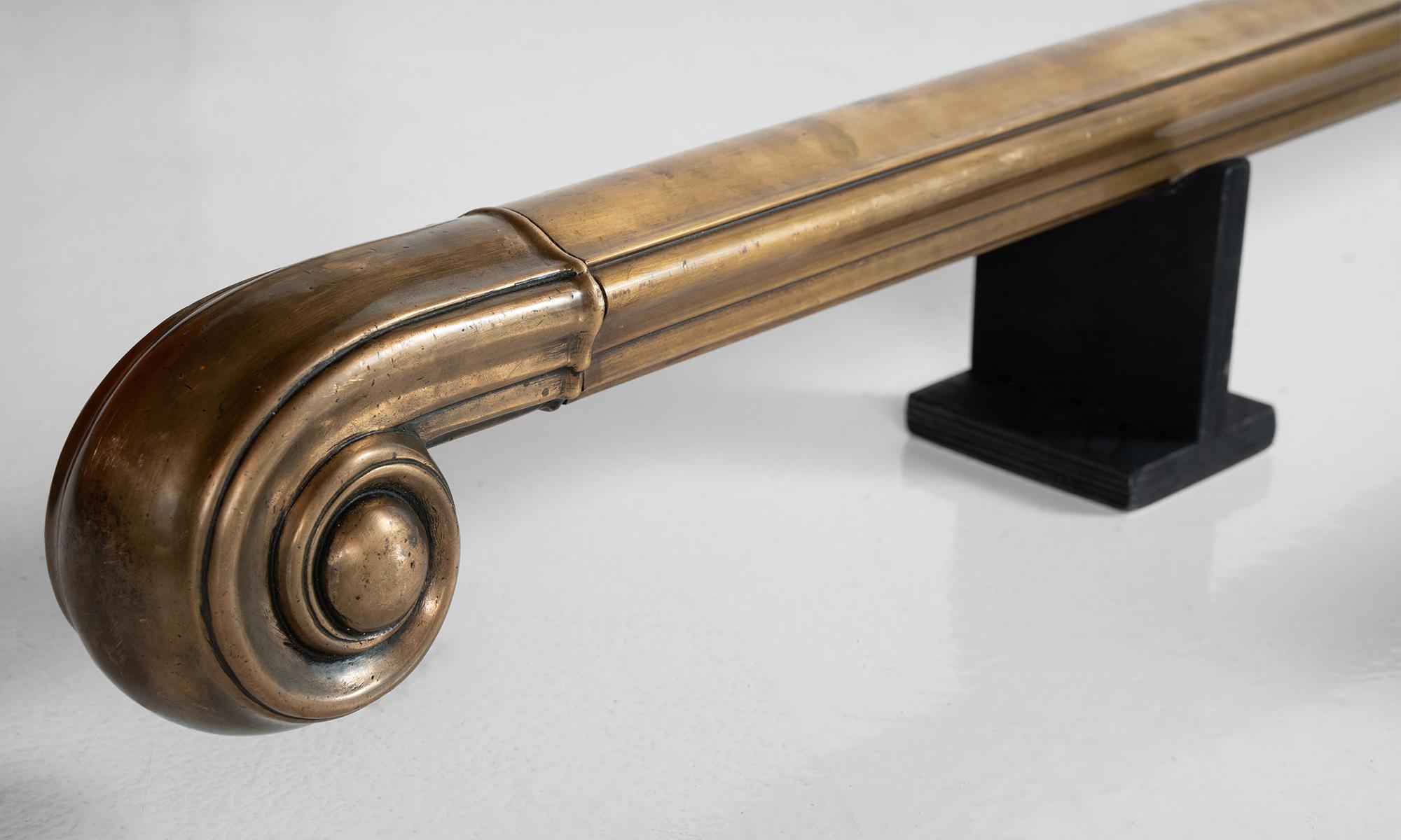 Brass Handrails, England, 20th Century In Good Condition In Culver City, CA