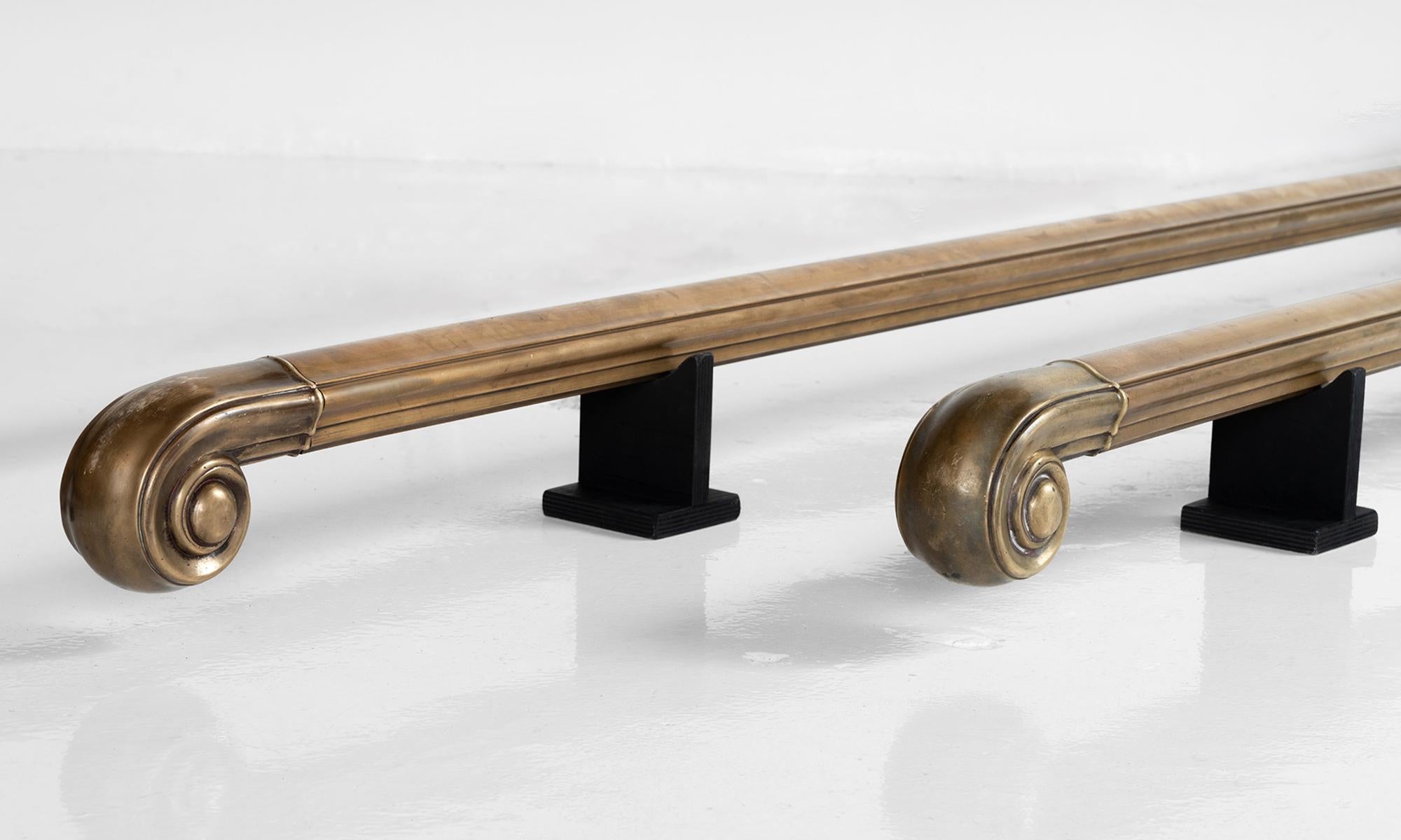 English Brass Handrails, England, 20th Century