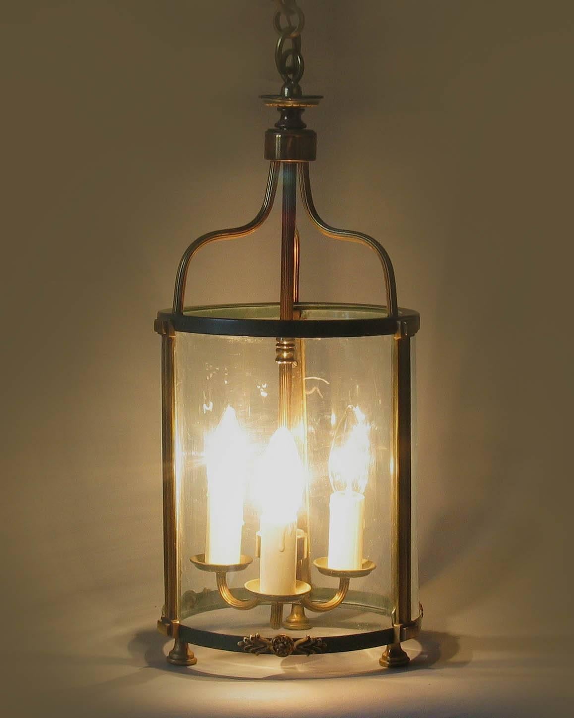 Brass Hanging Hall Lantern in Louis XVI Style 4