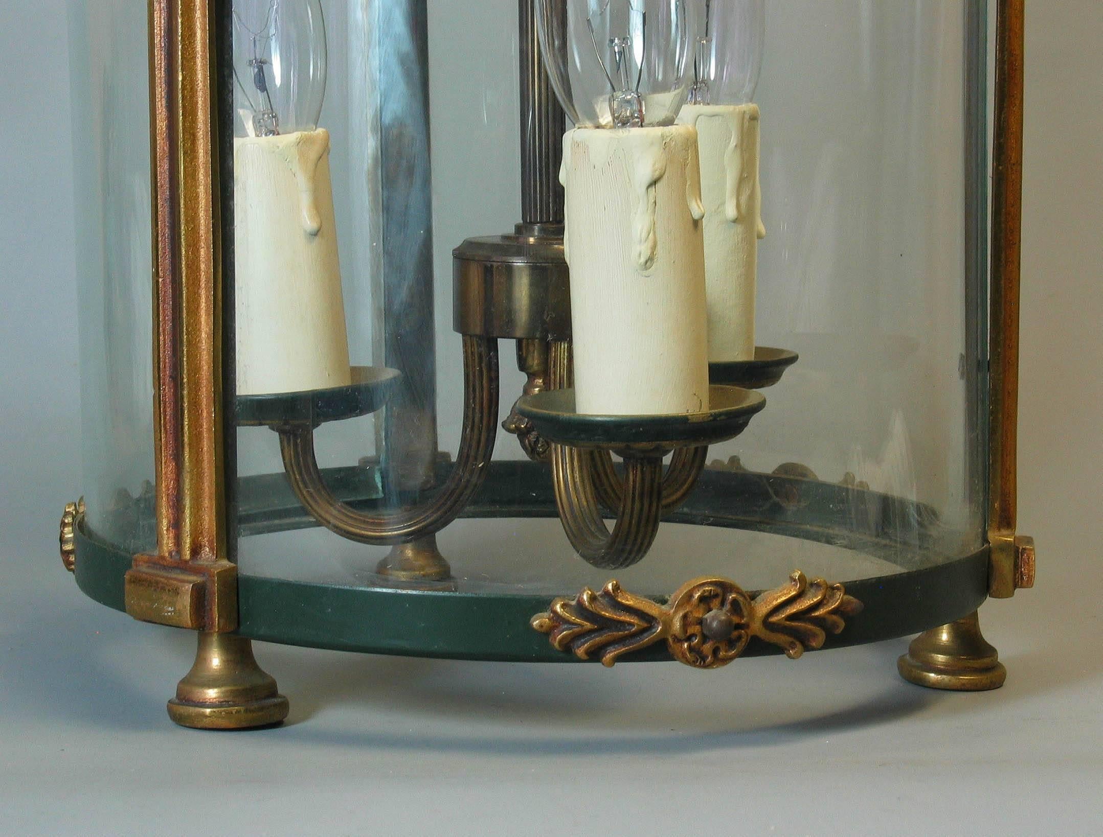 Brass Hanging Hall Lantern in Louis XVI Style 2