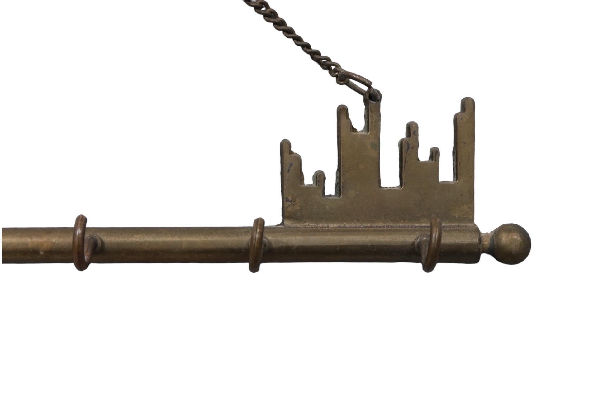 20th Century Brass Hanging Key Wall Hooks For Sale