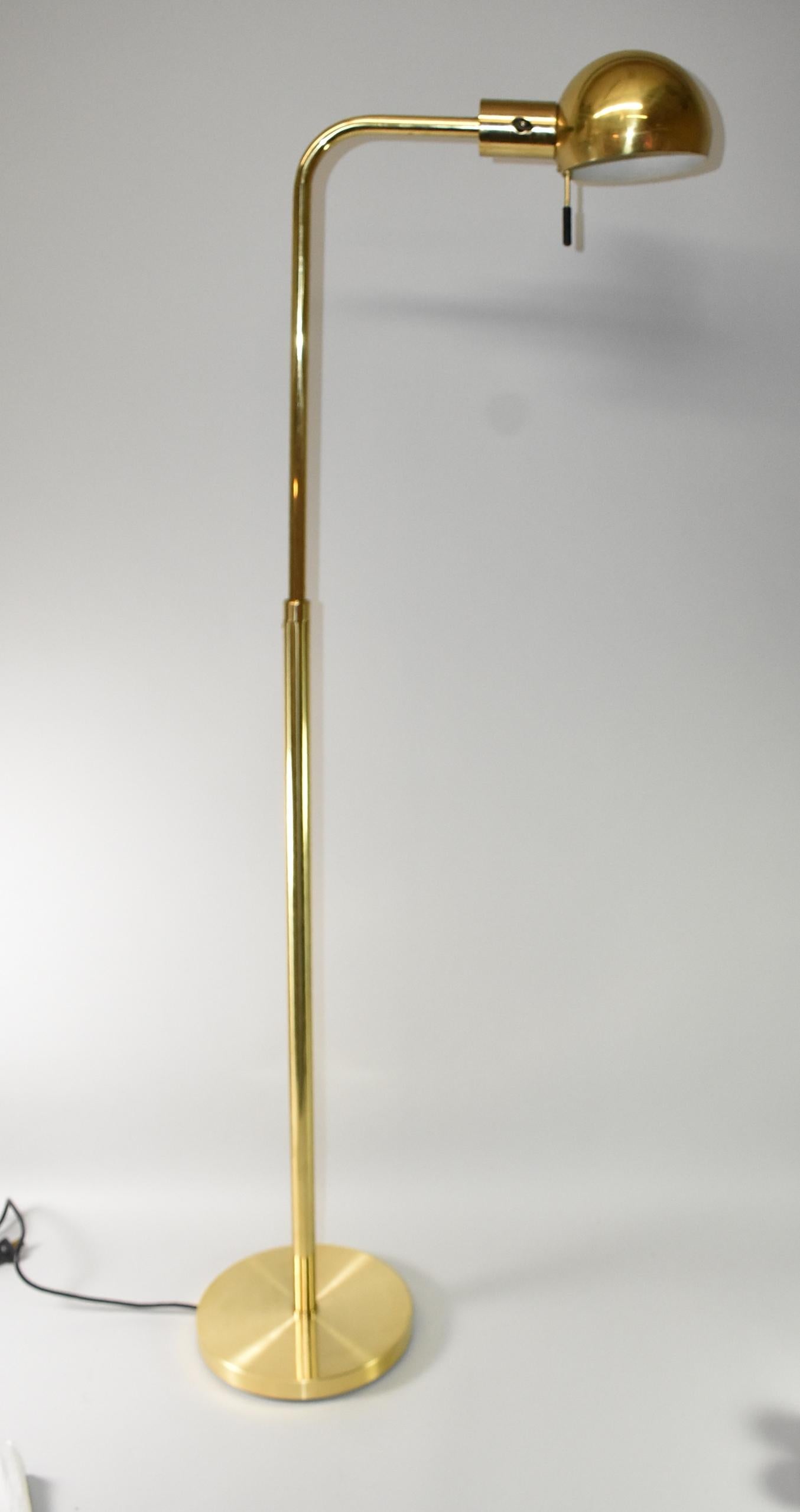 Brass Hansen Mid-Century Modern Adjustable Floor Lamp For Sale 2