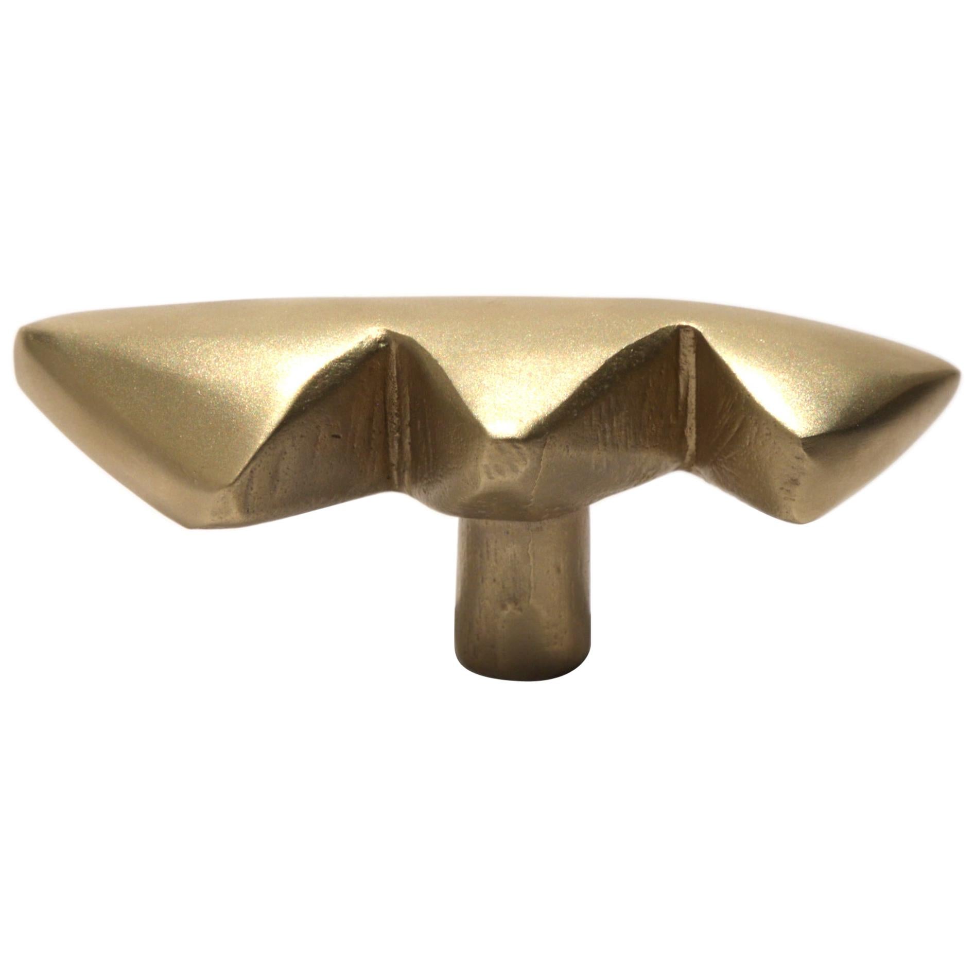 Brass Hardware Elemental Hold 'Mountains' Pull For Sale