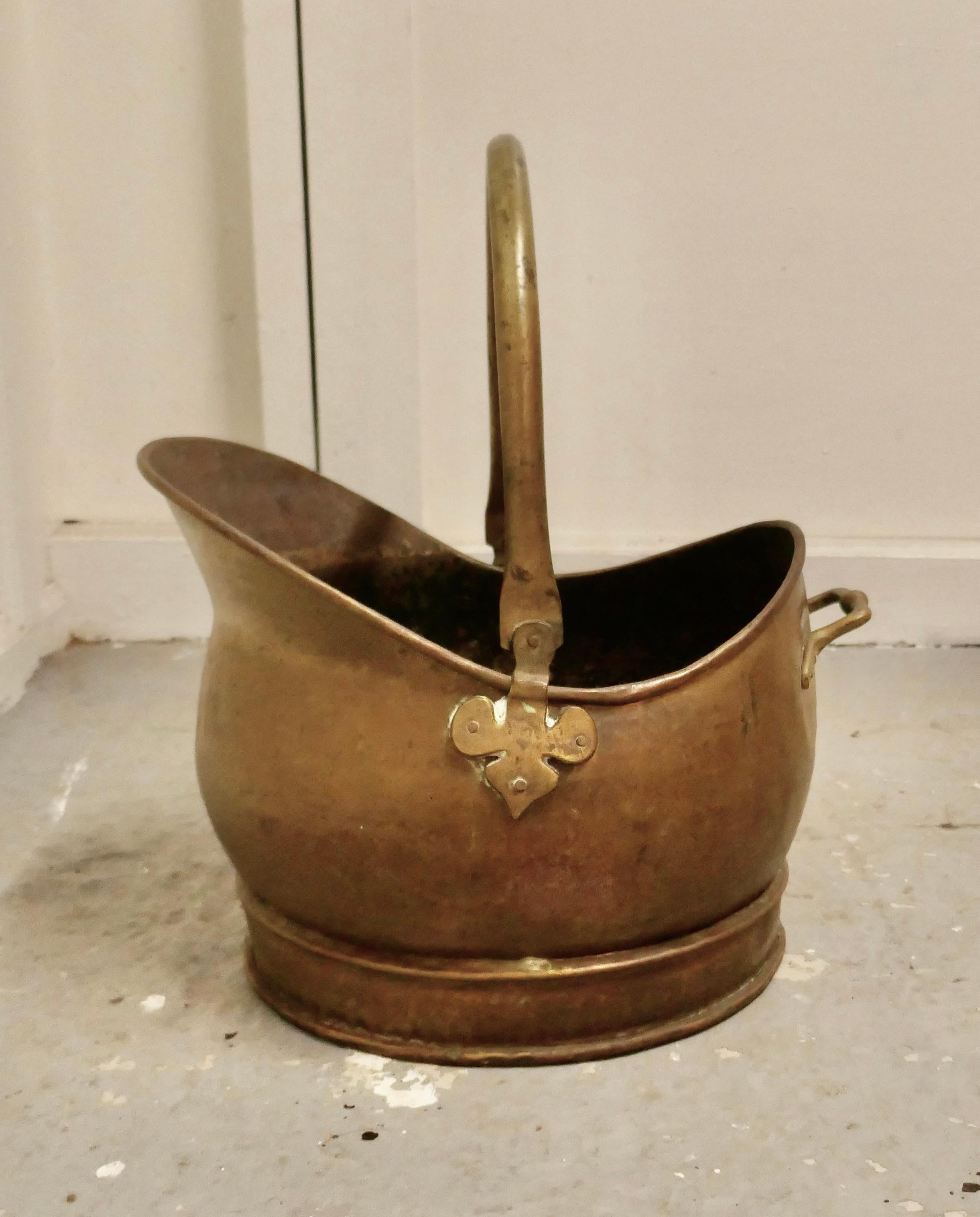 vintage brass coal scuttle