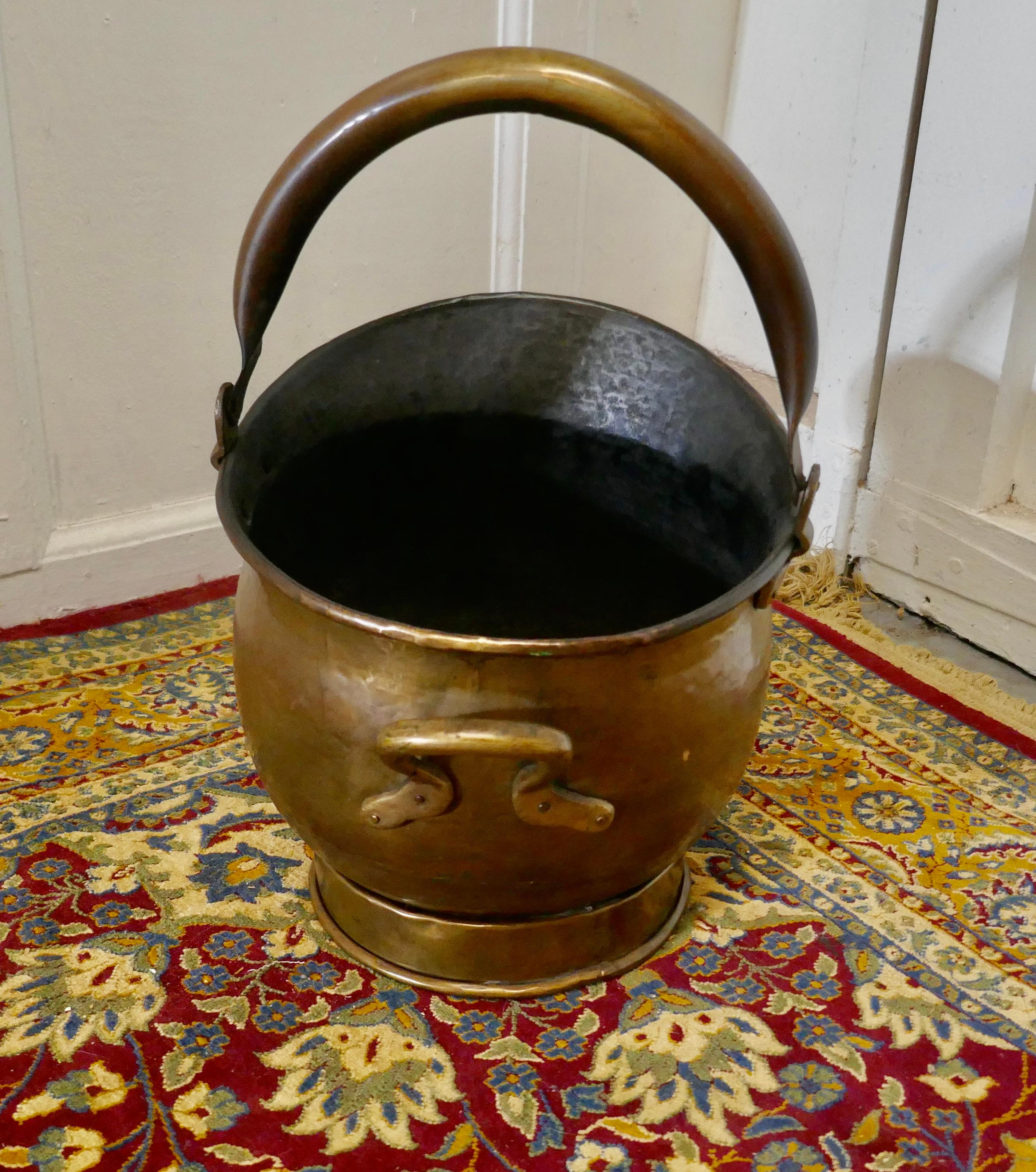 19th Century Brass Helmet Coal Scuttle  For Sale