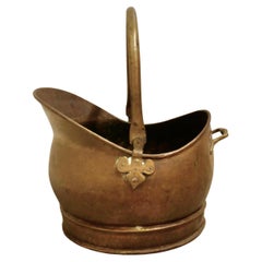 Antique Brass Helmet Coal Scuttle