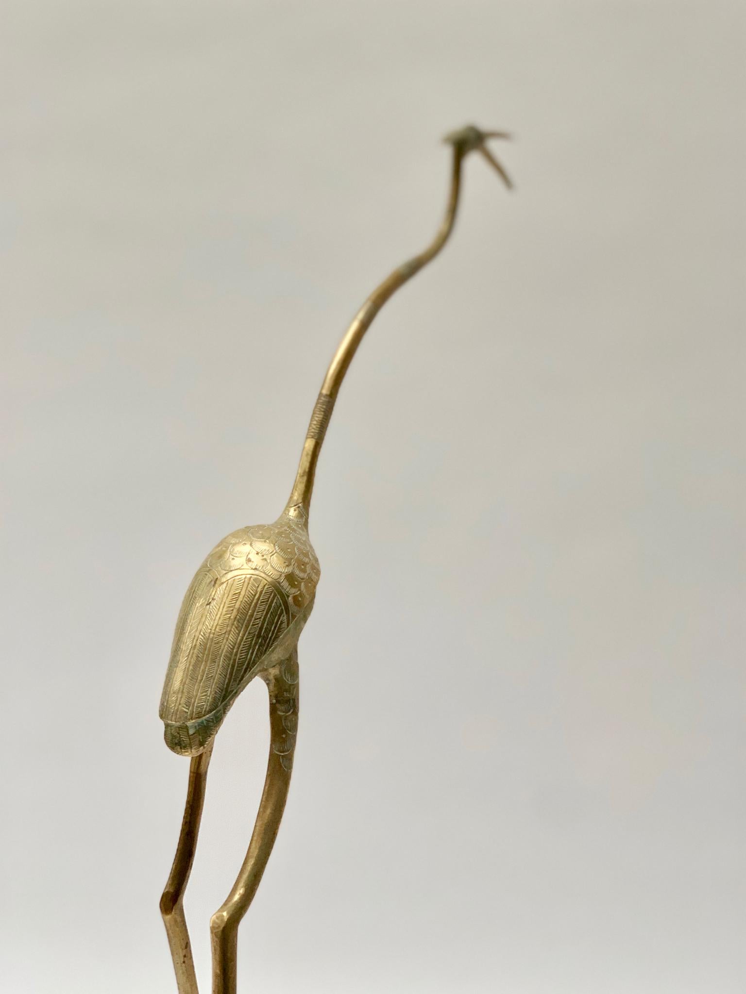 Brass Heron Bird Sculpture, 1960s In Fair Condition In London, GB