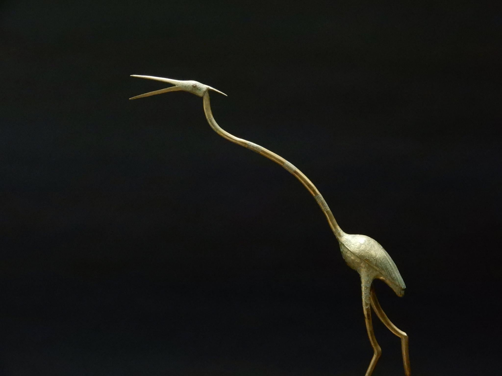 Brass Heron Bird Sculpture, 1960s 2