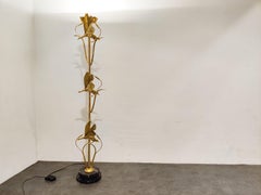 Brass Heron Floor Lamp by L. Galeotti for L'originale, 1970s