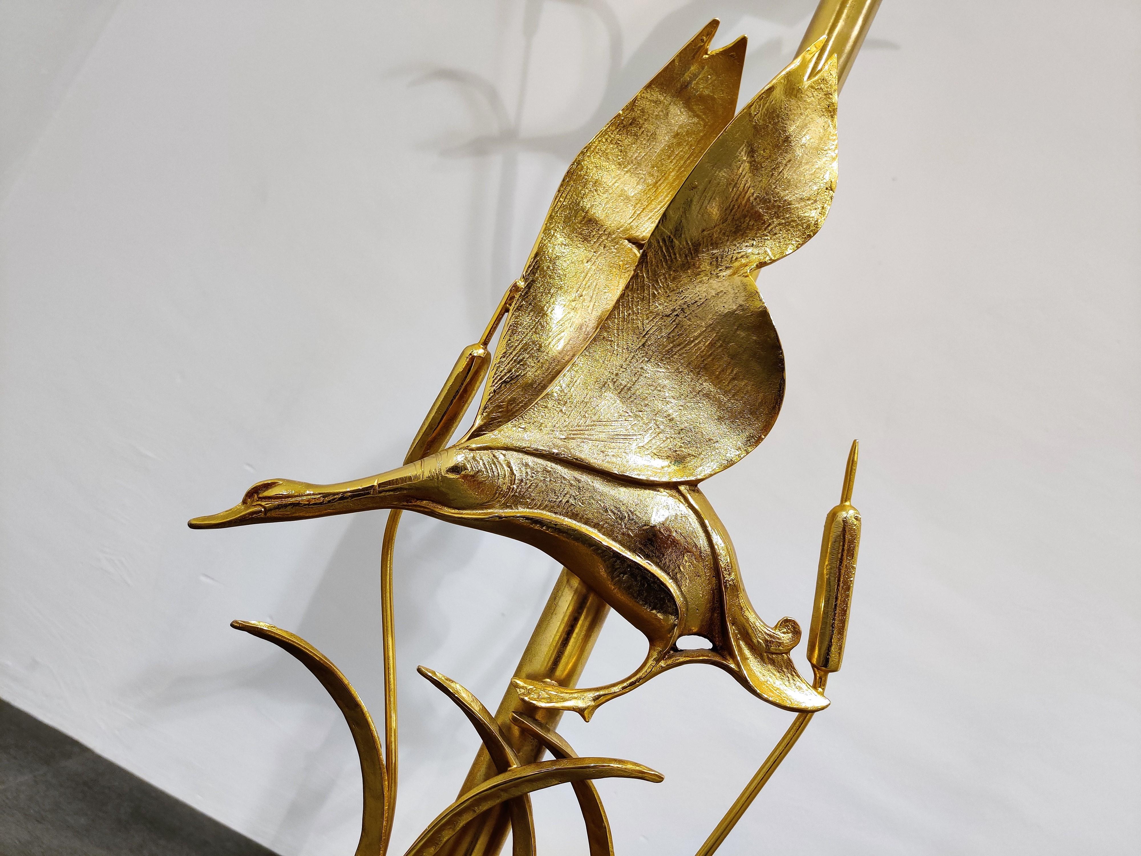 Late 20th Century Brass heron floor lamp by L. Galeotti for L'originale, 1970s
