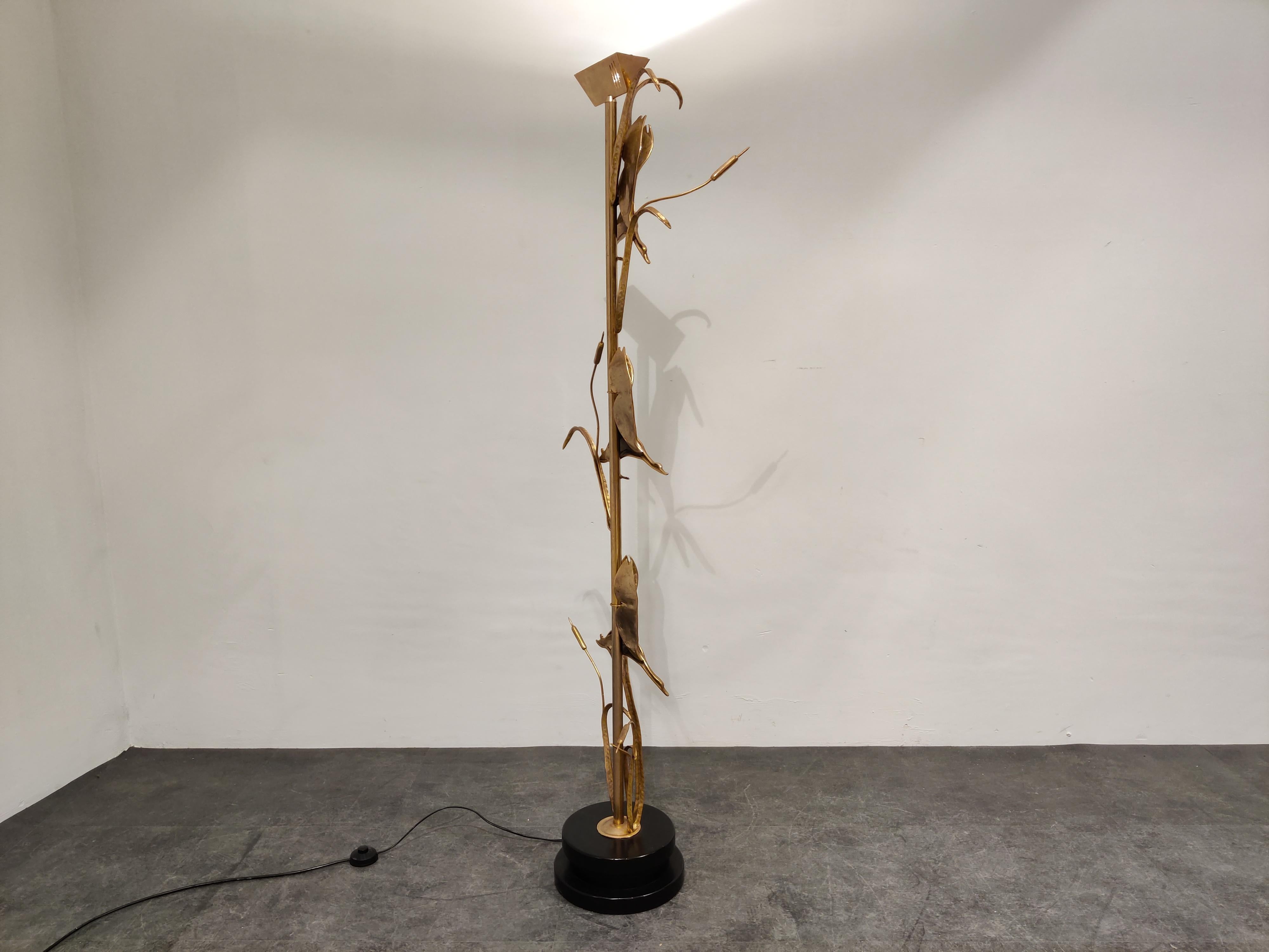 Brass Heron Floor Lamp by L. Galeotti for L'originale, 1970s 2