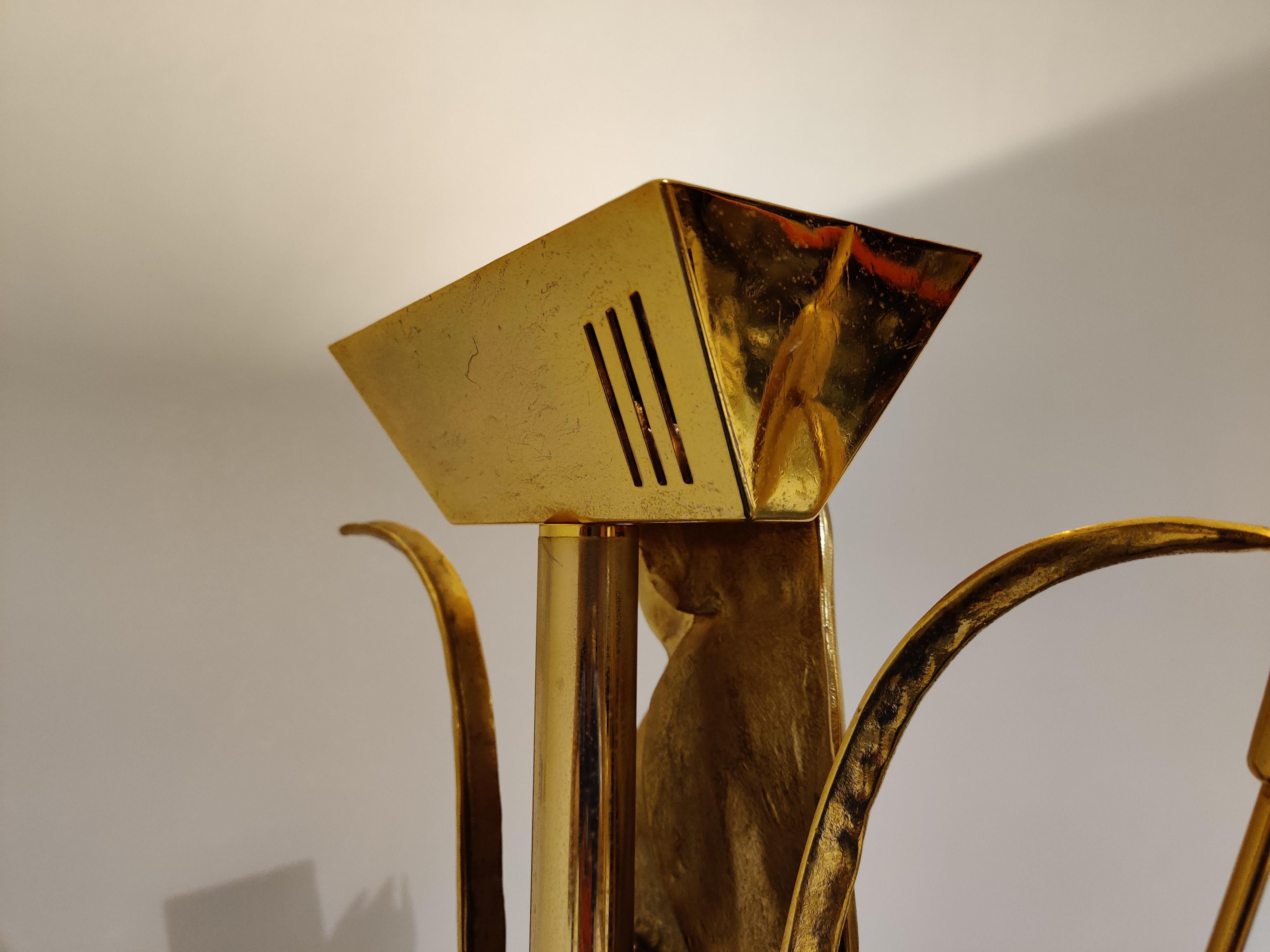 Brass heron floor lamp by L. Galeotti for L'originale, 1970s 3
