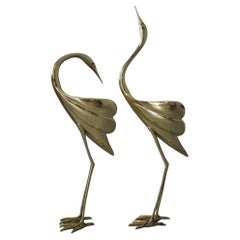 Brass Herons Sculputures from 1950s, Set of 2