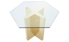 Brass Hexagon End Table