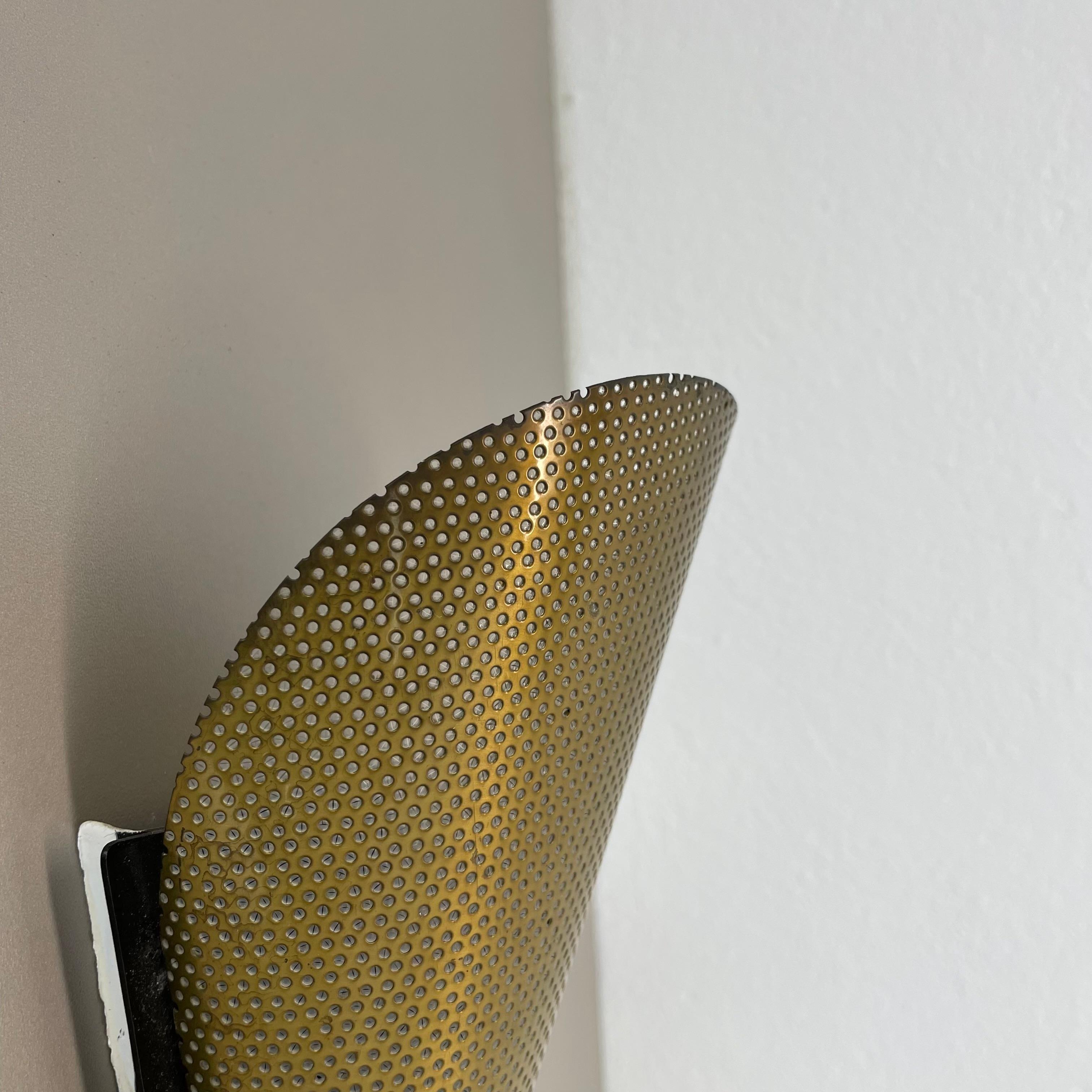 brass hole pattern Theatre Wall Light Sconce MATEGOT Style, France, 1950 For Sale 3