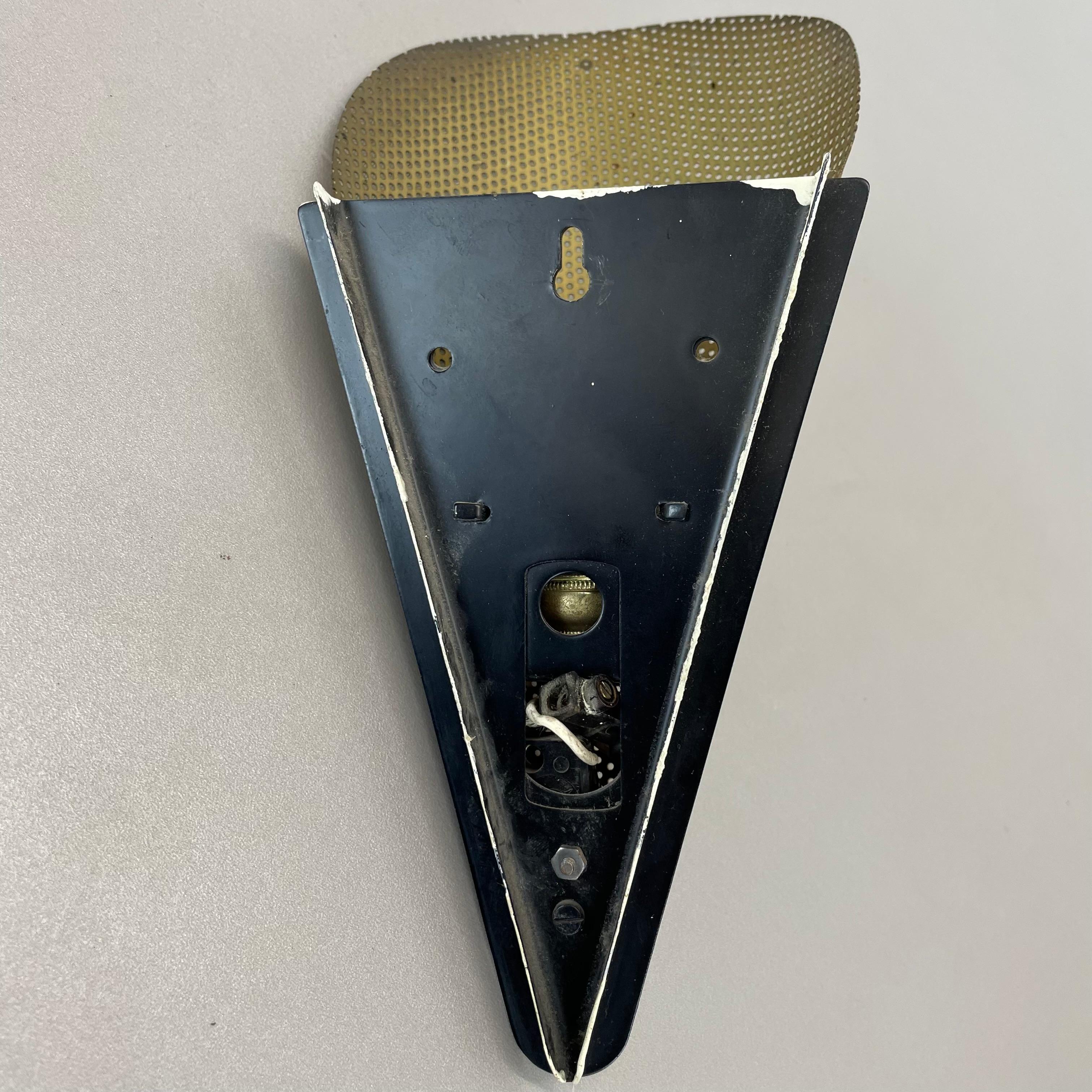 brass hole pattern Theatre Wall Light Sconce MATEGOT Style, France, 1950 For Sale 4