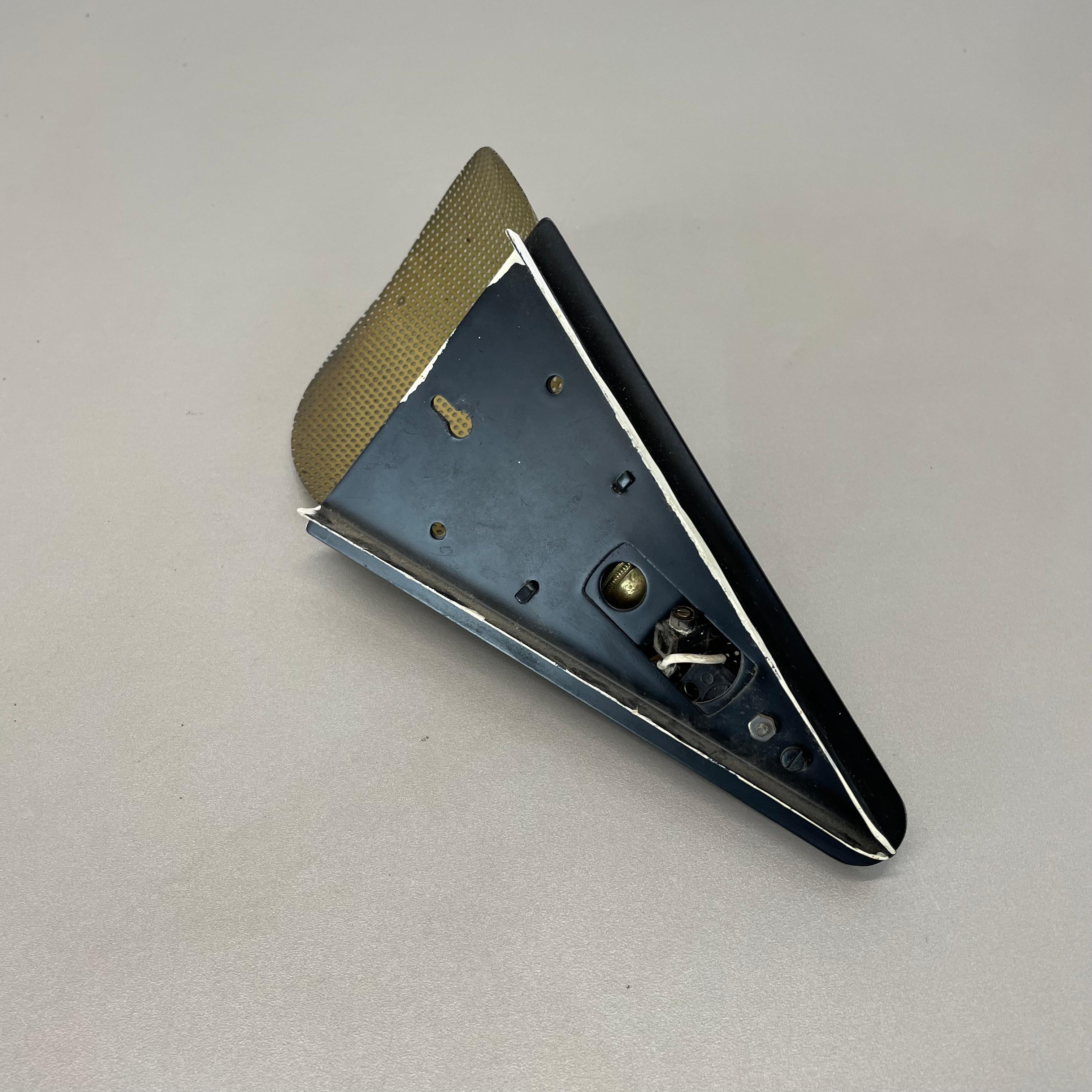 brass hole pattern Theatre Wall Light Sconce MATEGOT Style, France, 1950 For Sale 5
