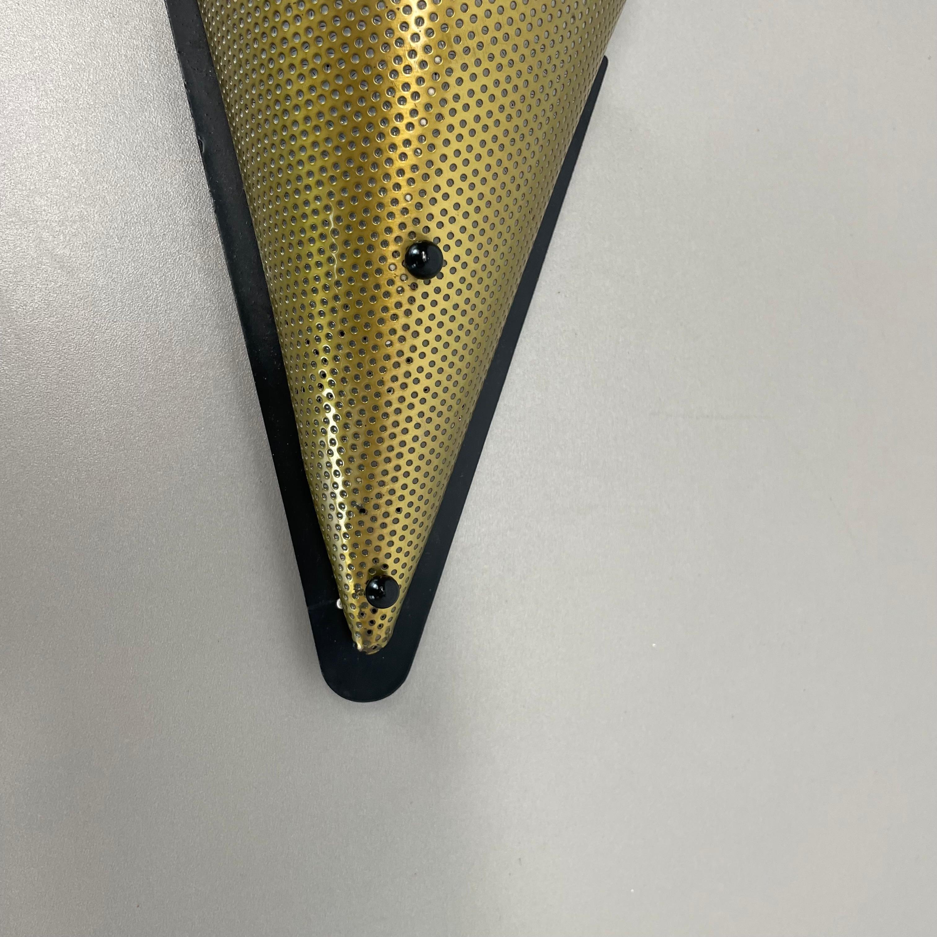 Metal brass hole pattern Theatre Wall Light Sconce MATEGOT Style, France, 1950 For Sale