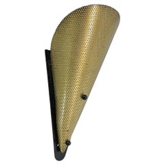 brass hole pattern Theatre Wall Light Sconce MATEGOT Style, France, 1950
