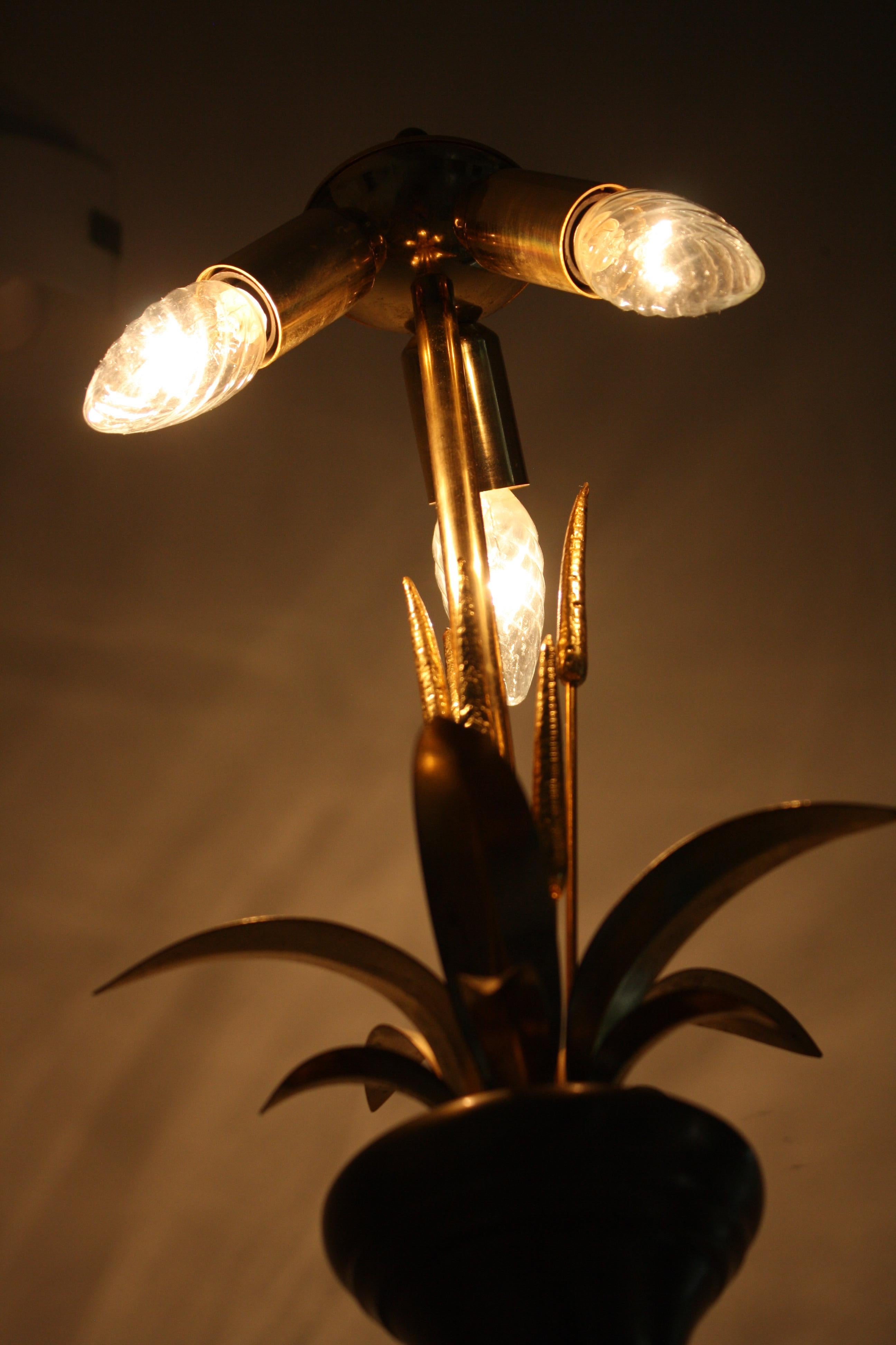 Late 20th Century Brass Hollywood Regency Floor Lamp, 1970s