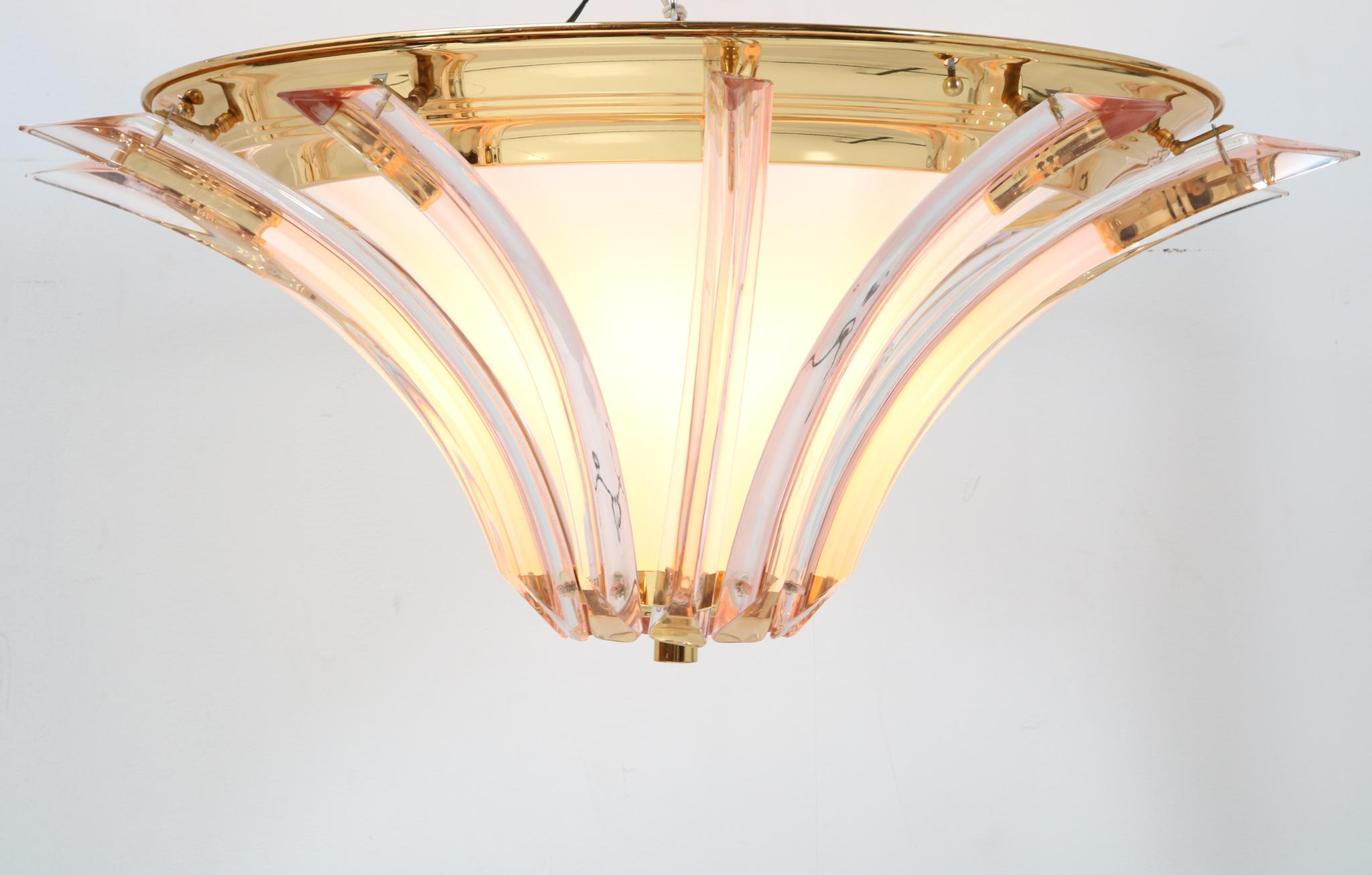 Brass Hollywood Regency Flush Mount, 1980s In Good Condition For Sale In Amsterdam, NL