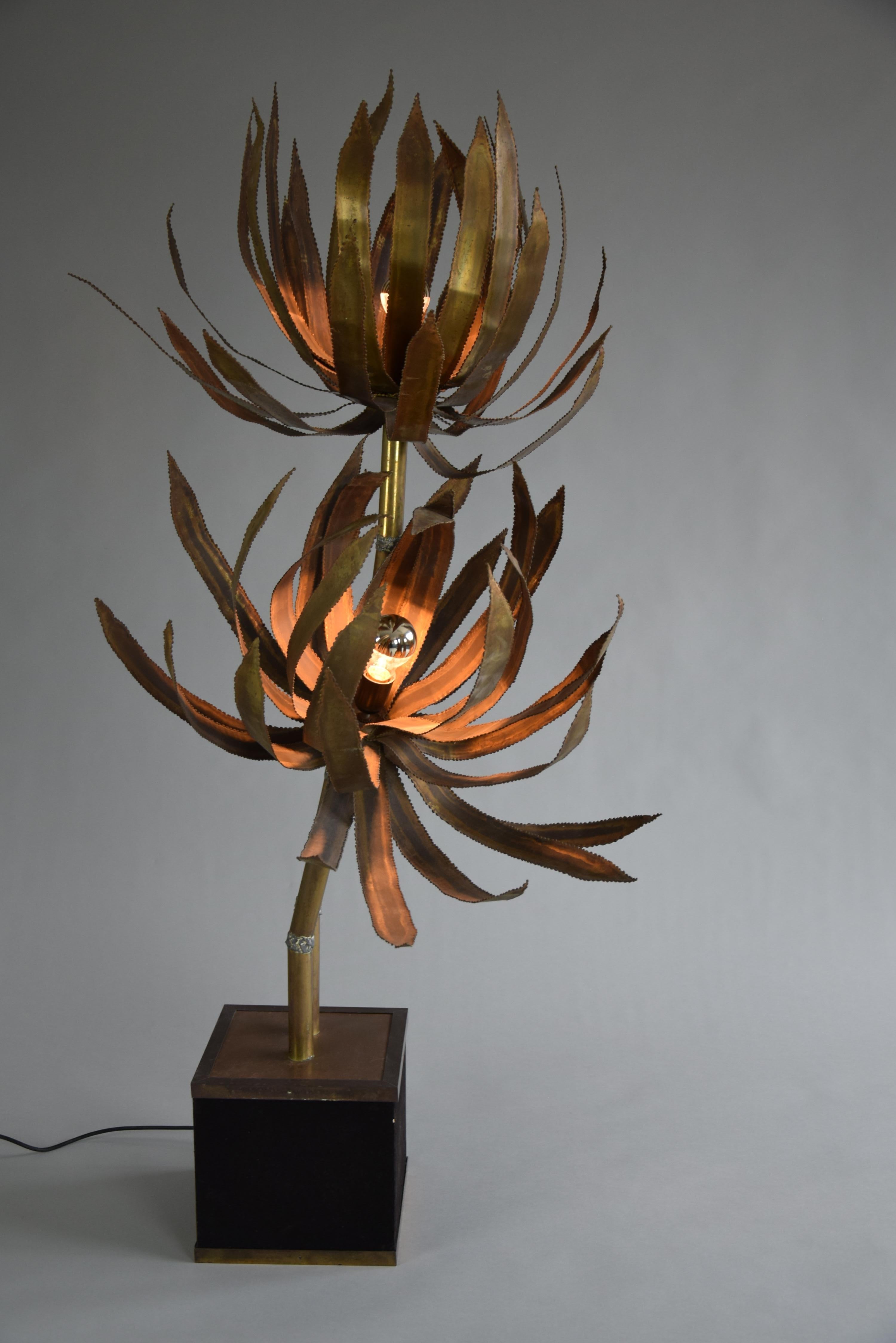 Brass Hollywood Regency Palm Tree Maison Jansen Floor Lamp 4