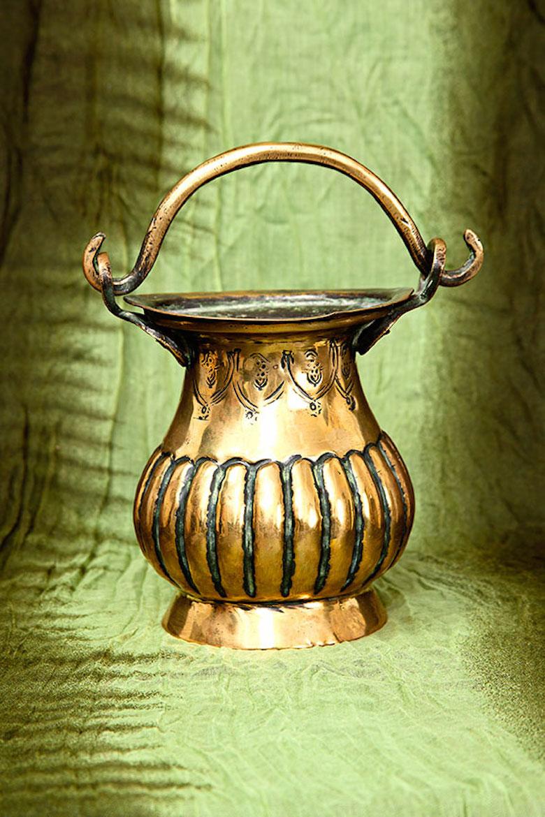 European Brass Holy Water Stoup 17th Century  For Sale