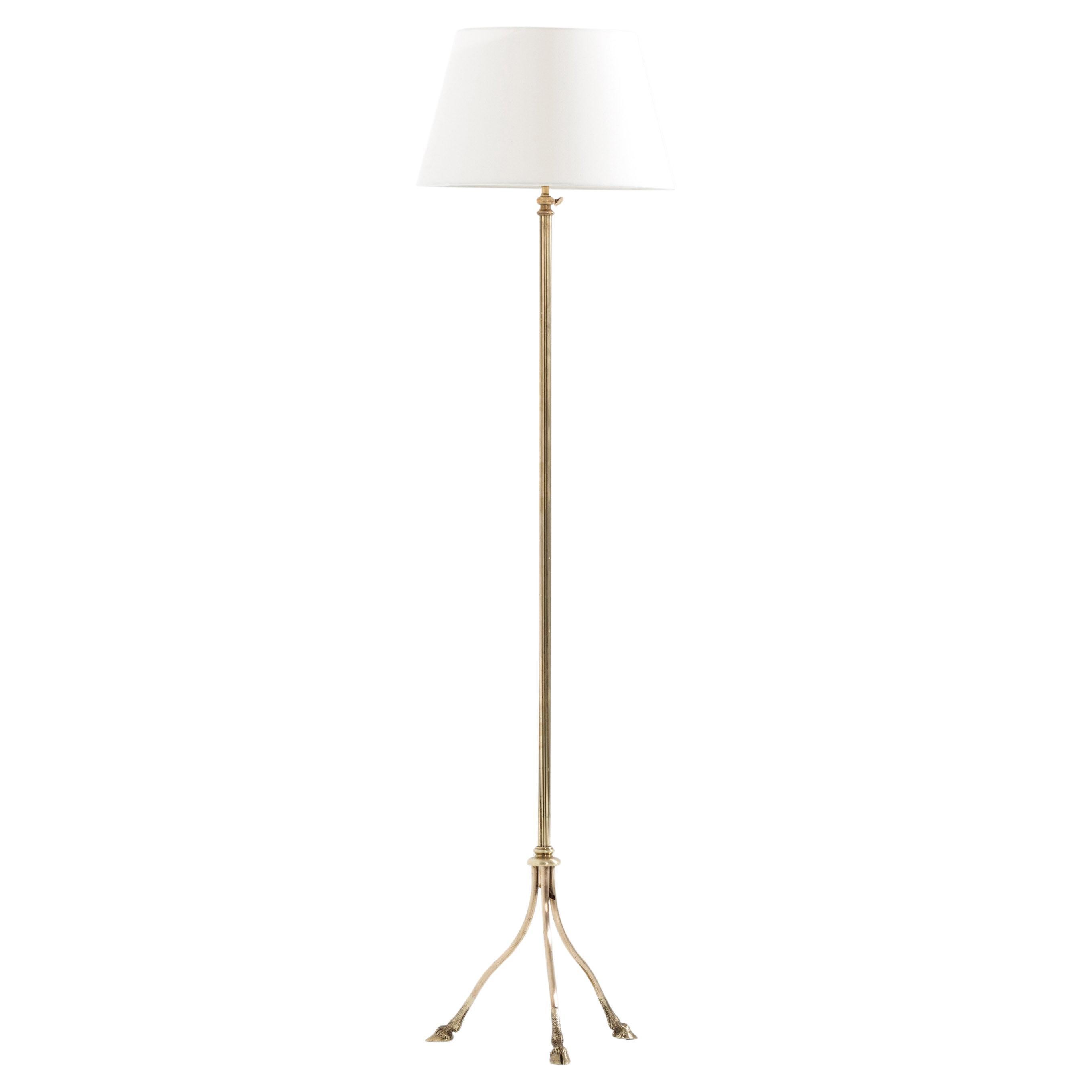 Brass Hoof Floor Lamp in the Manner of Maison Jansen For Sale