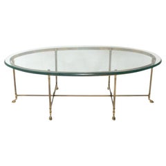 Brass Hoofed Coffee Table in the Manner of Maison Jansen 51.5" l x 26" w x 17"h