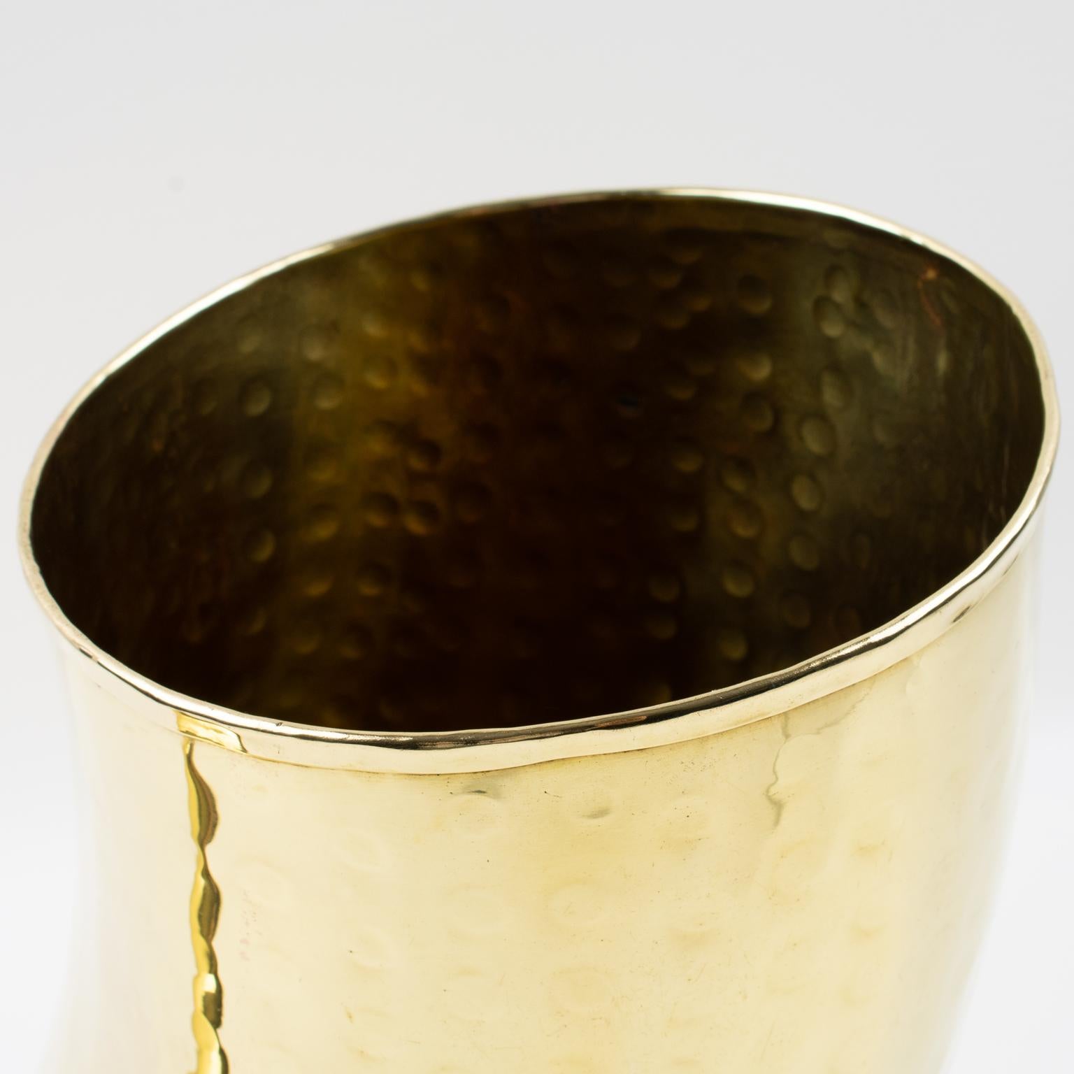 Brass Horn of Plenty Wine Champagne Cooler Bottle Holder Vase For Sale 2