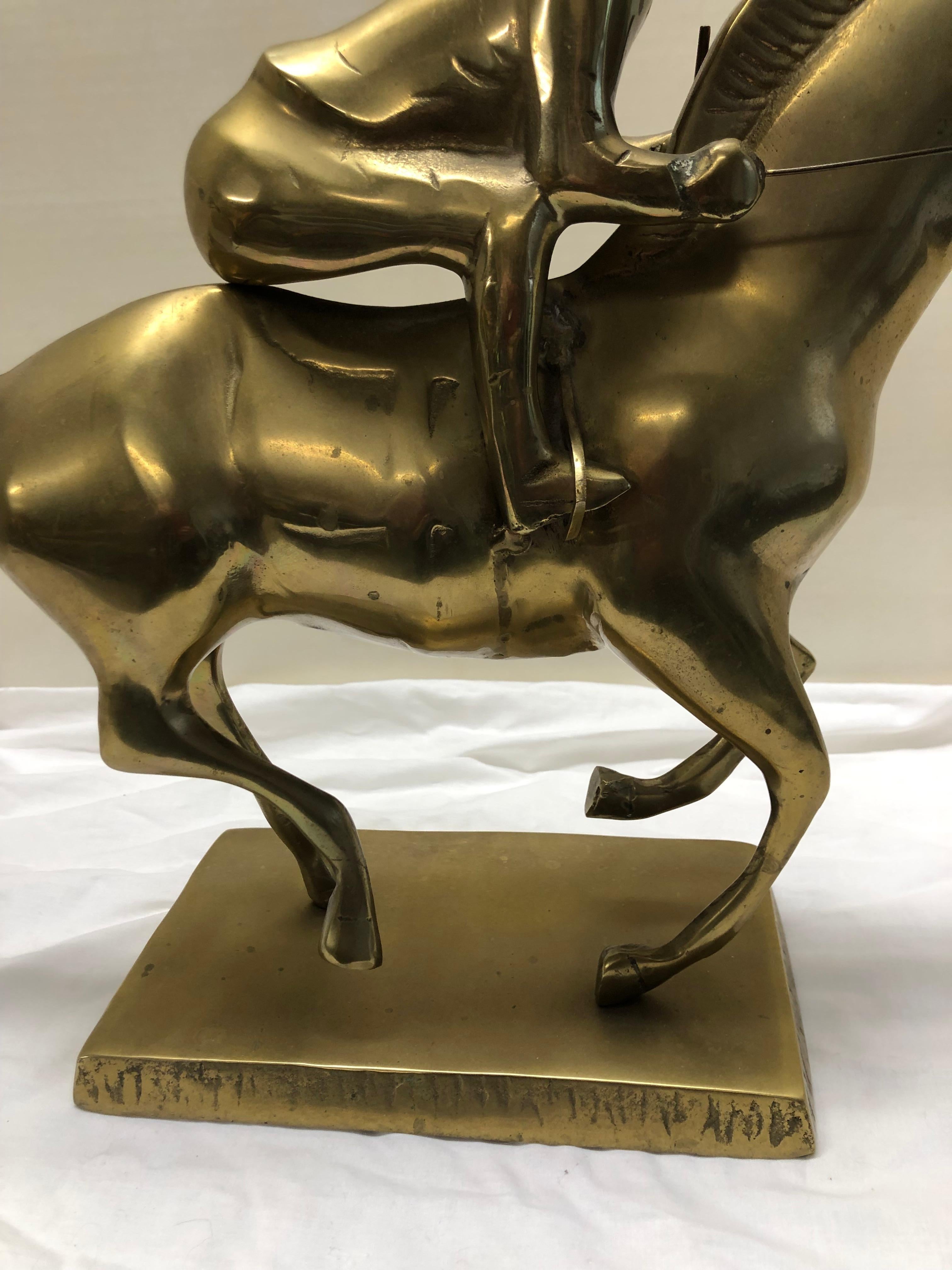 Brass Horse and Jockey Sculpture For Sale 10