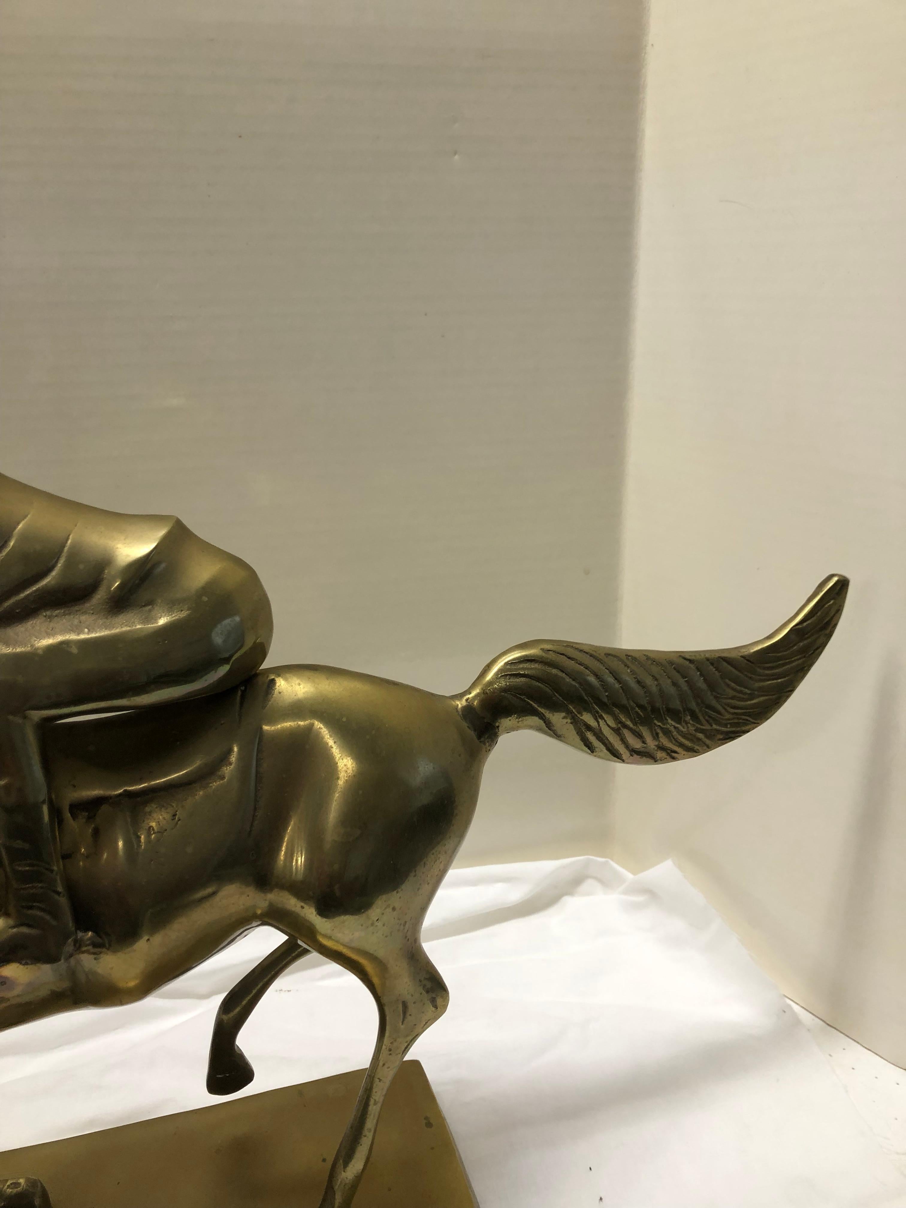 Brass Horse and Jockey Sculpture For Sale 3