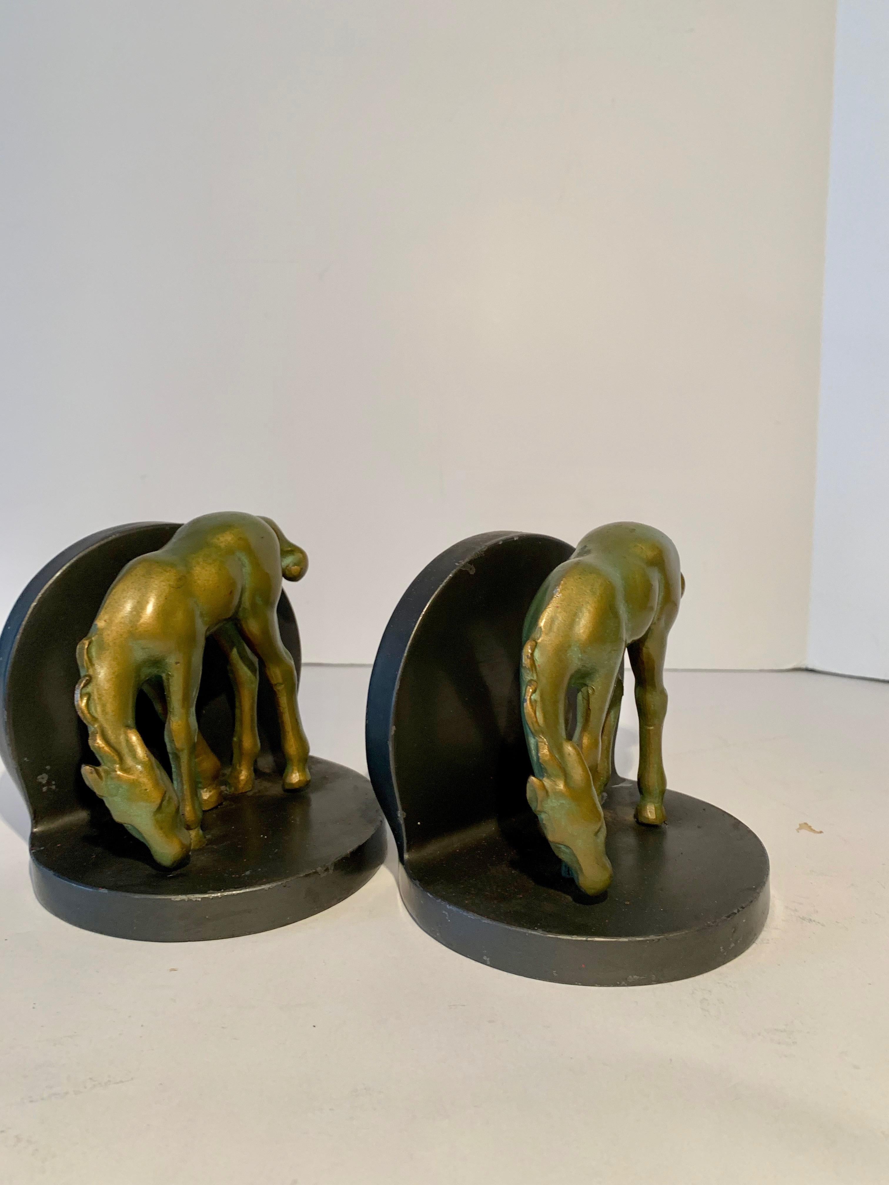 20th Century Brass Horse Bookends For Sale