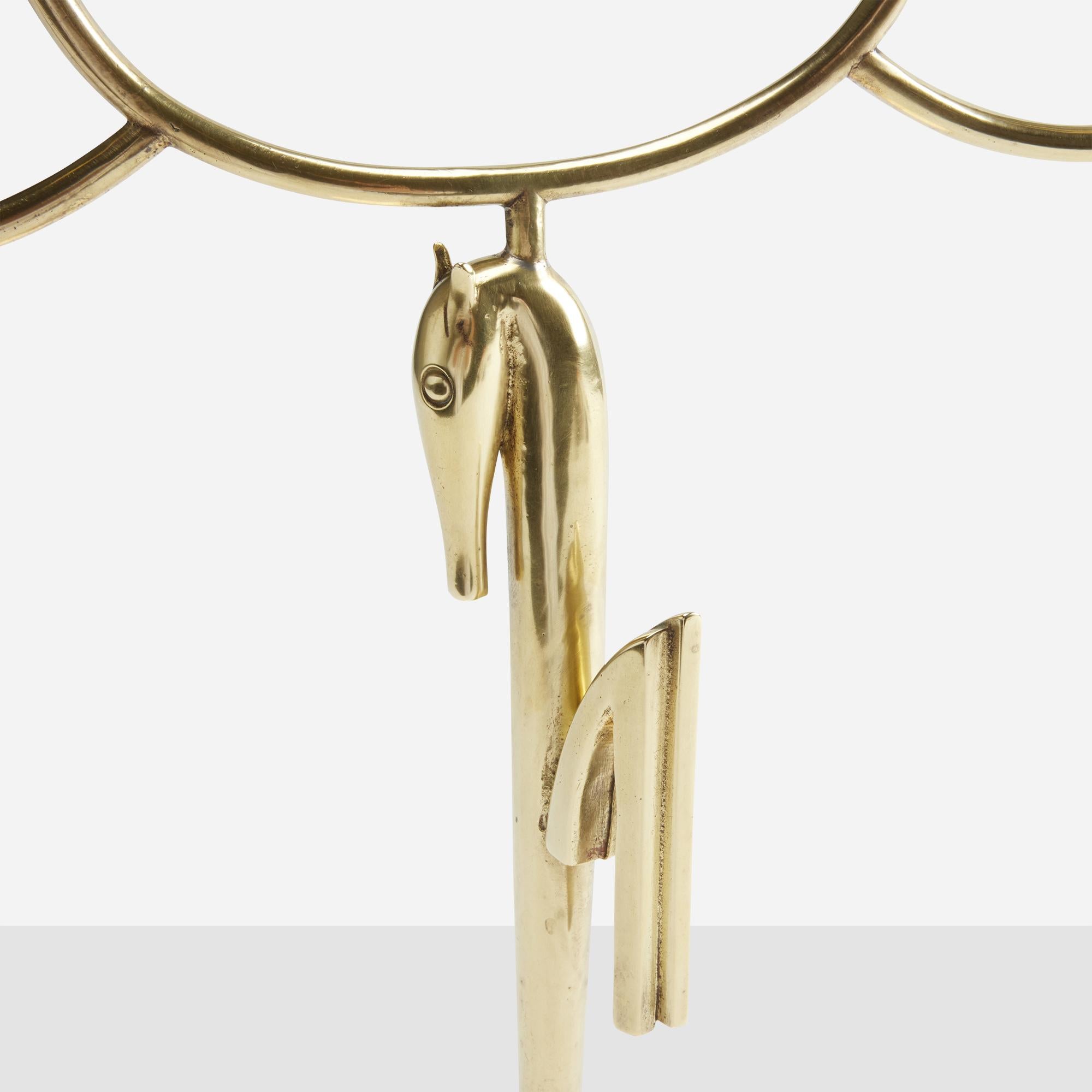 Ottone Candelabro a cavallo in ottone di Franz Hagenauer in vendita