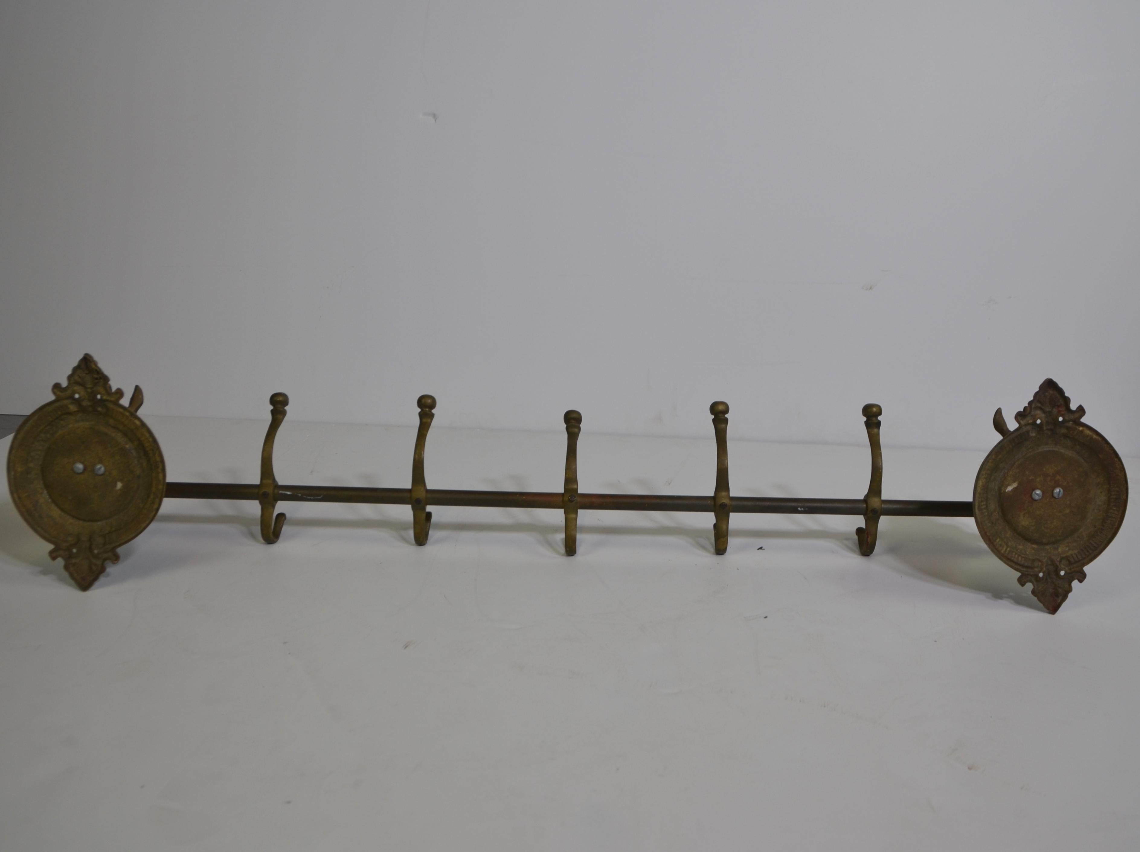 Mid-20th Century Brass Horse Coat Rack