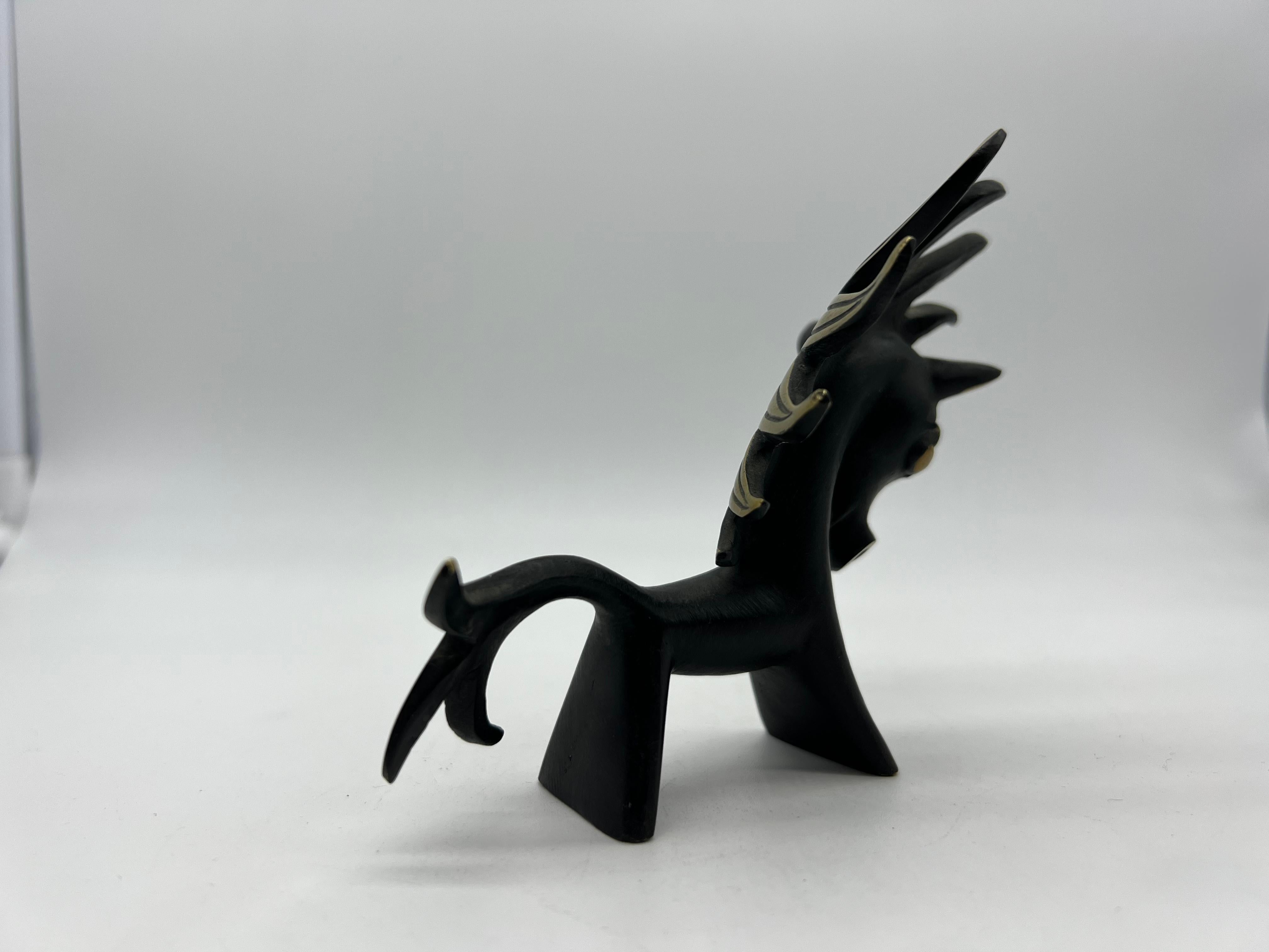 Brass Horse Figure by Walter Bosse for Hertha Baller, 1950s, signed 1
