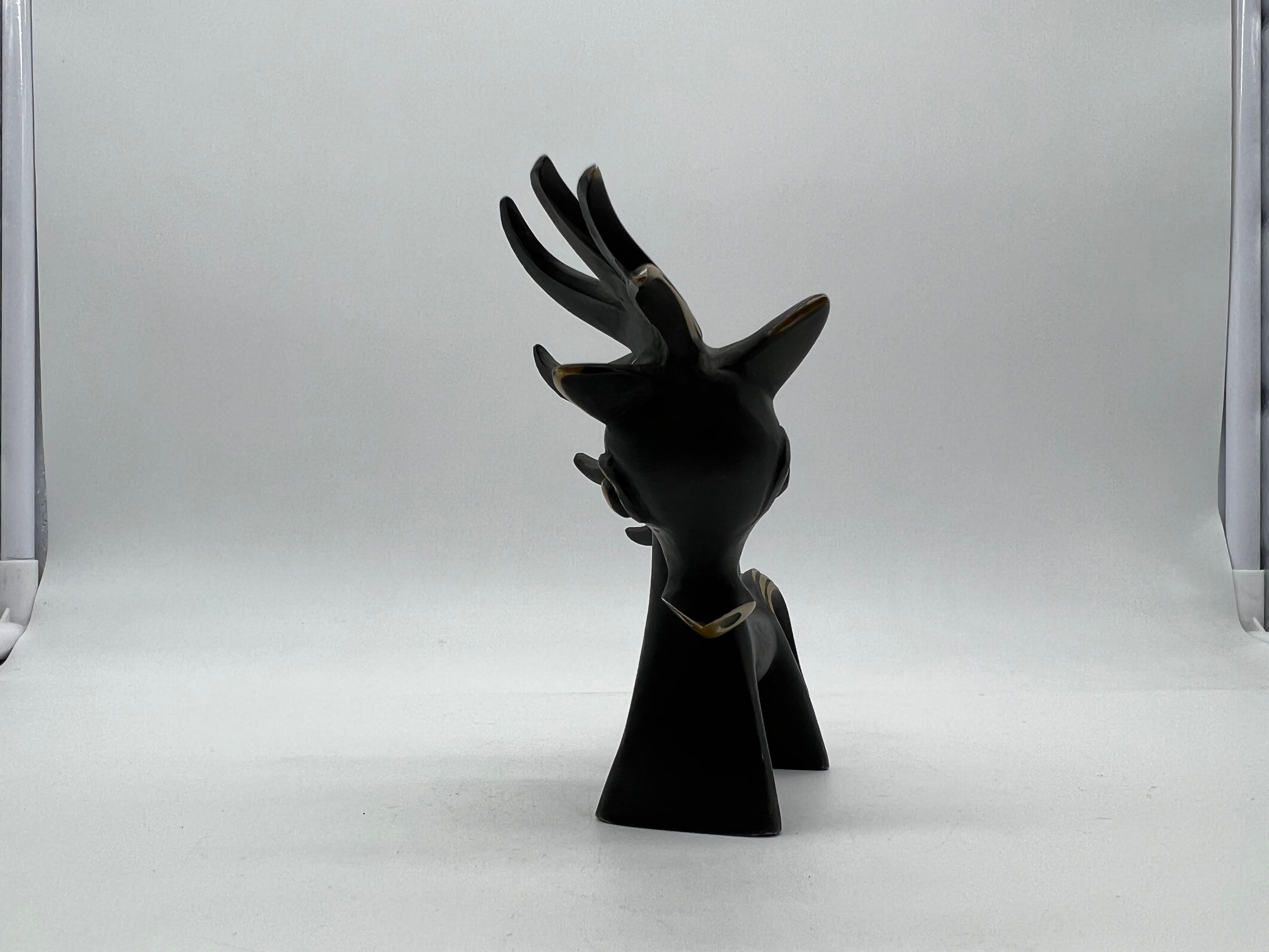 Brass Horse Figure by Walter Bosse for Hertha Baller, 1950s, signed 2