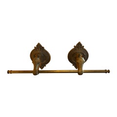 Antique Adjustable brass towel bar with horse head mounting brackets