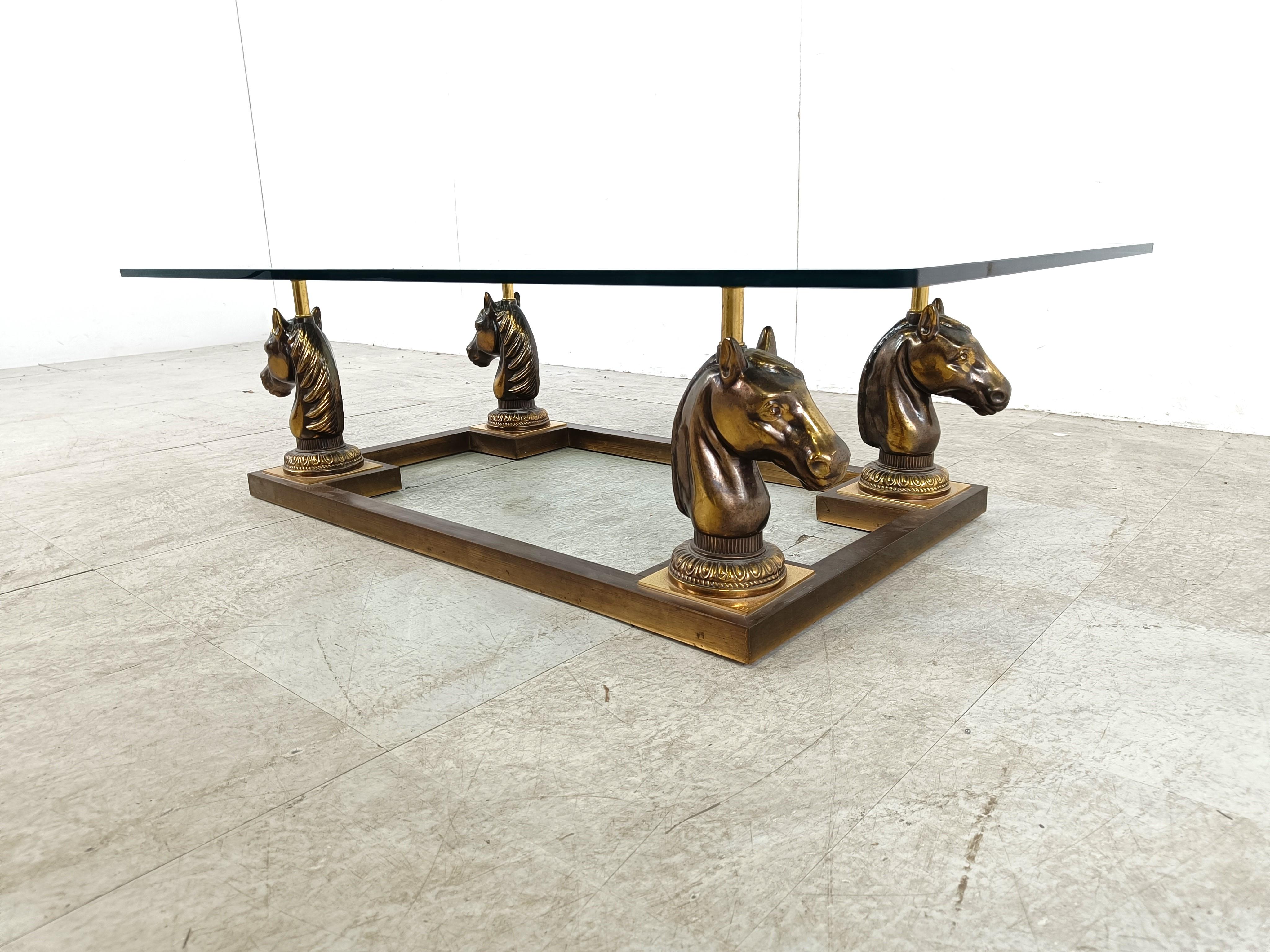 Brass horse head coffee table, 1970s In Good Condition In HEVERLEE, BE