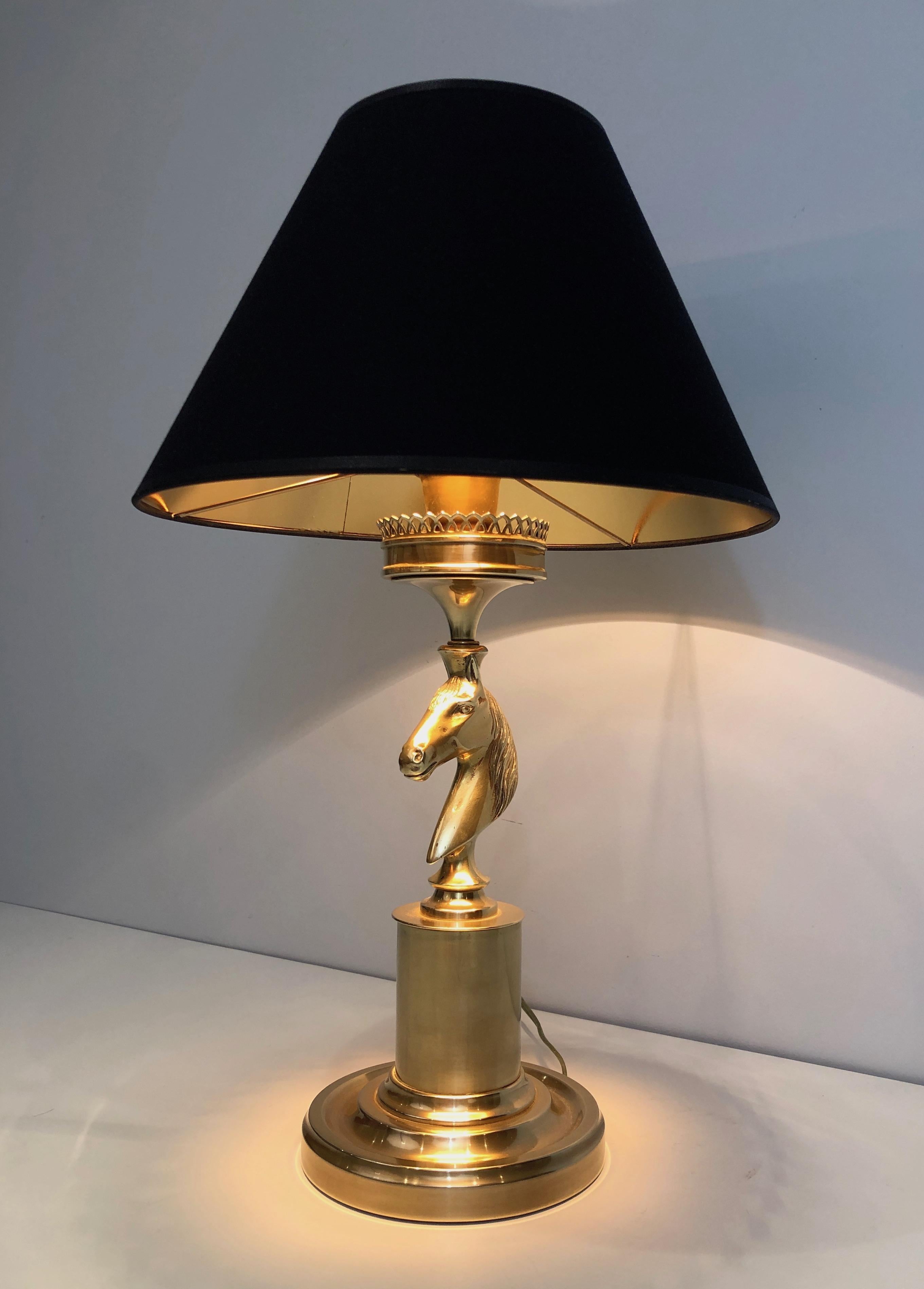 Brass Horse Head Table Lamp in the Style of Maison Charles 6