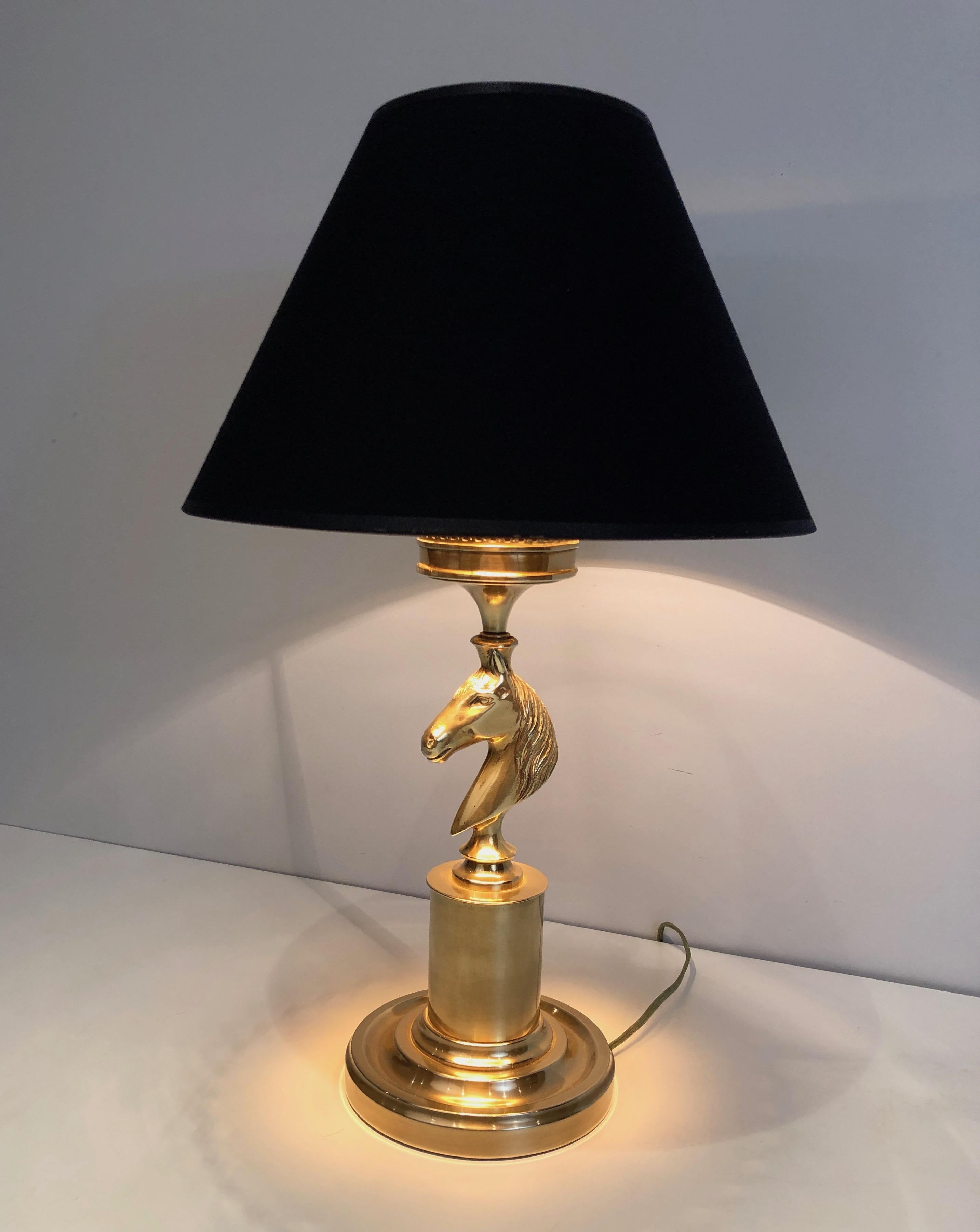 Brass Horse Head Table Lamp in the Style of Maison Charles 7