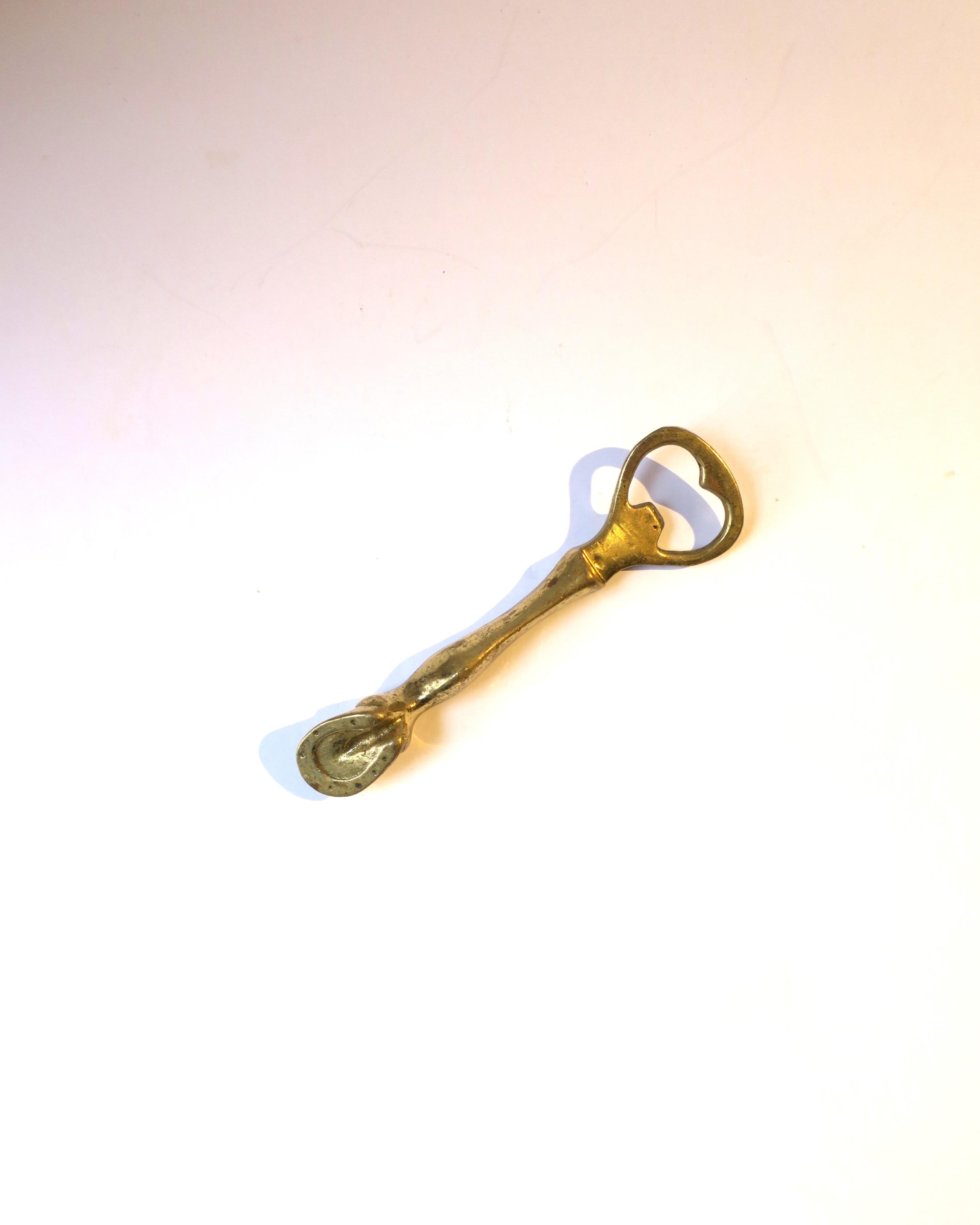 20th Century Brass Horse Hoof Bottle Opener in the Style of Gucci