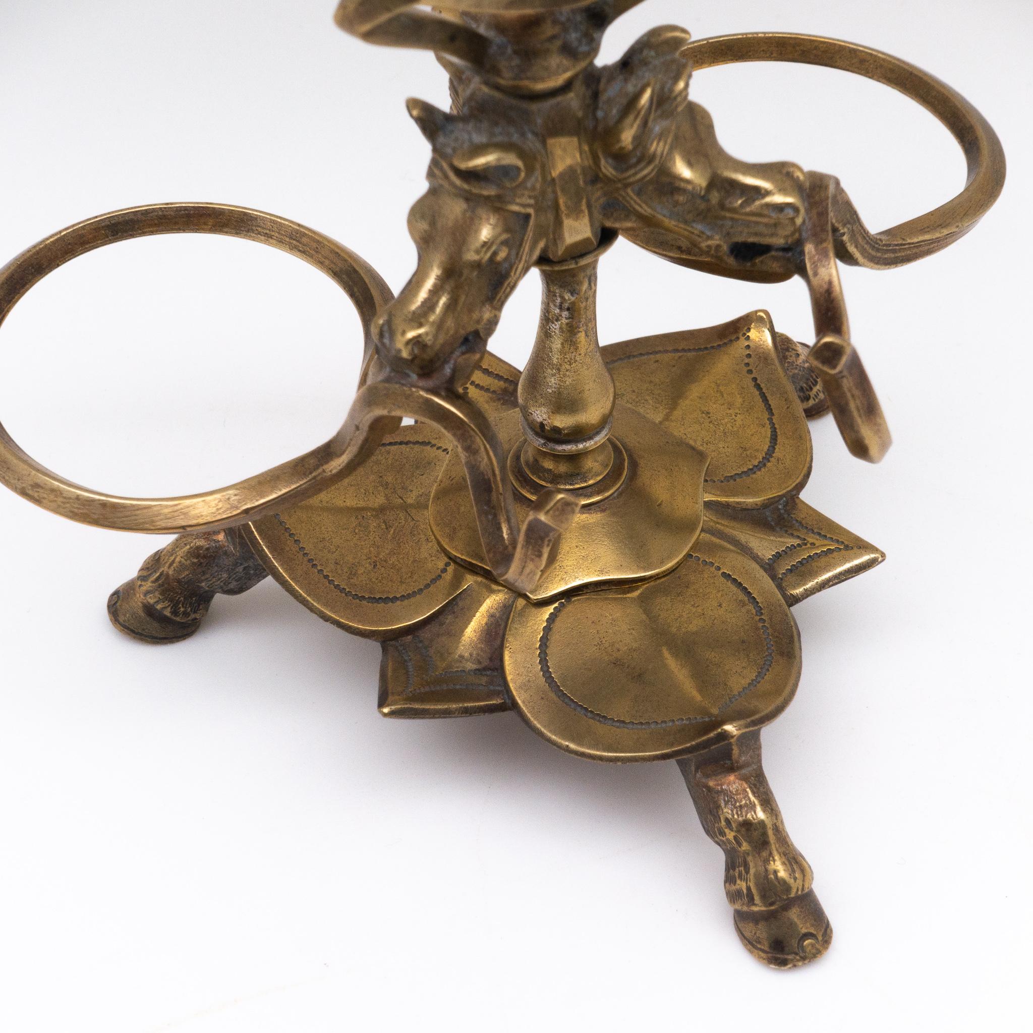 Grand Tour Brass Horse Inkwell with Hoofed Feet