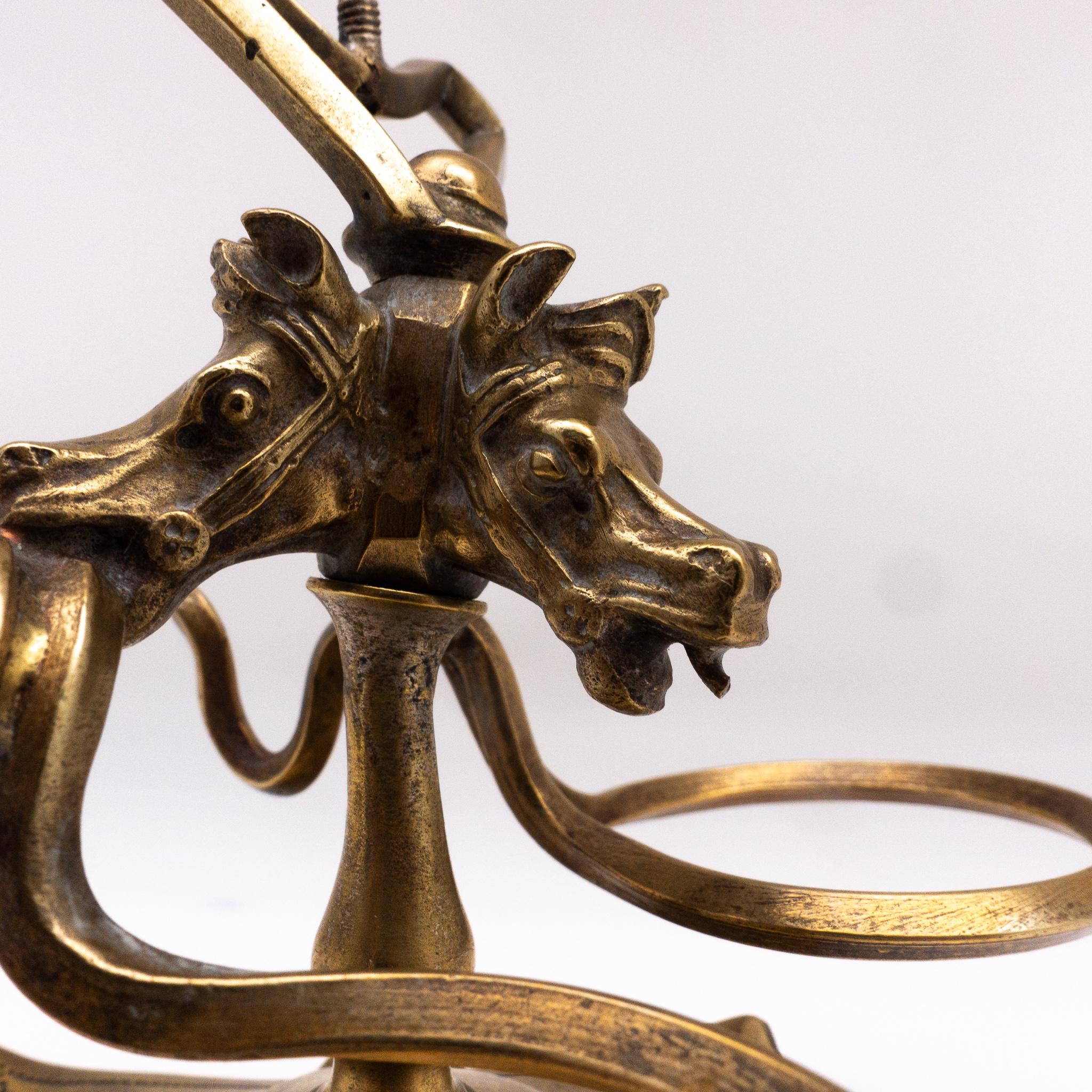 Brass Horse Inkwell with Hoofed Feet In Good Condition In New York, NY