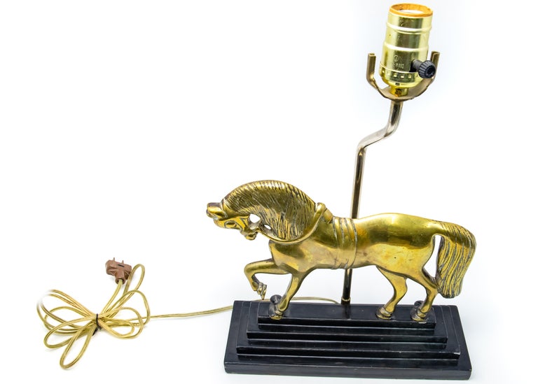 Brass Horse Lamp For Sale at 1stDibs