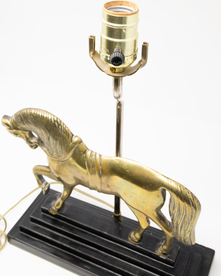 Brass Horse Lamp For Sale at 1stDibs
