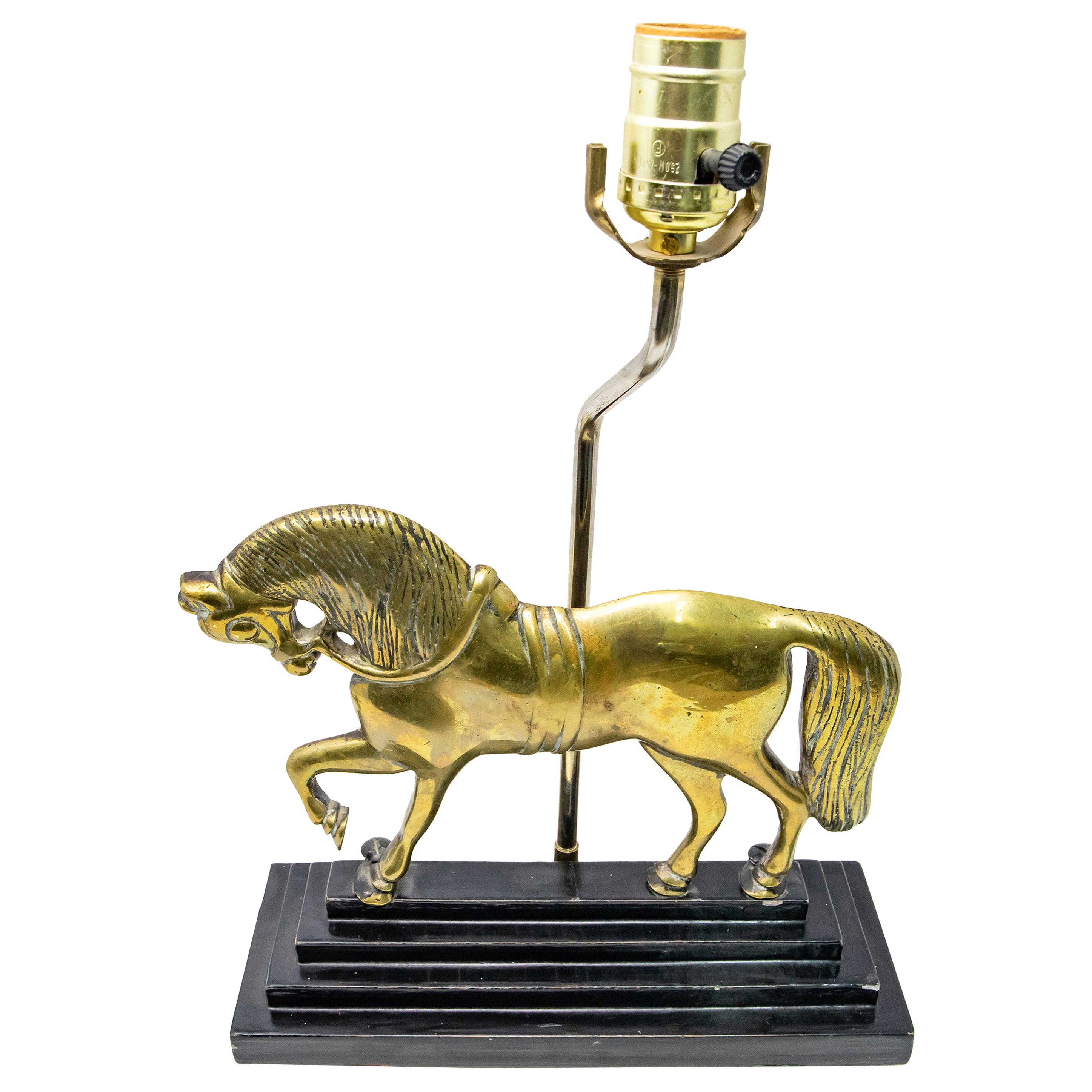 Brass Horse Lamp For Sale at 1stDibs